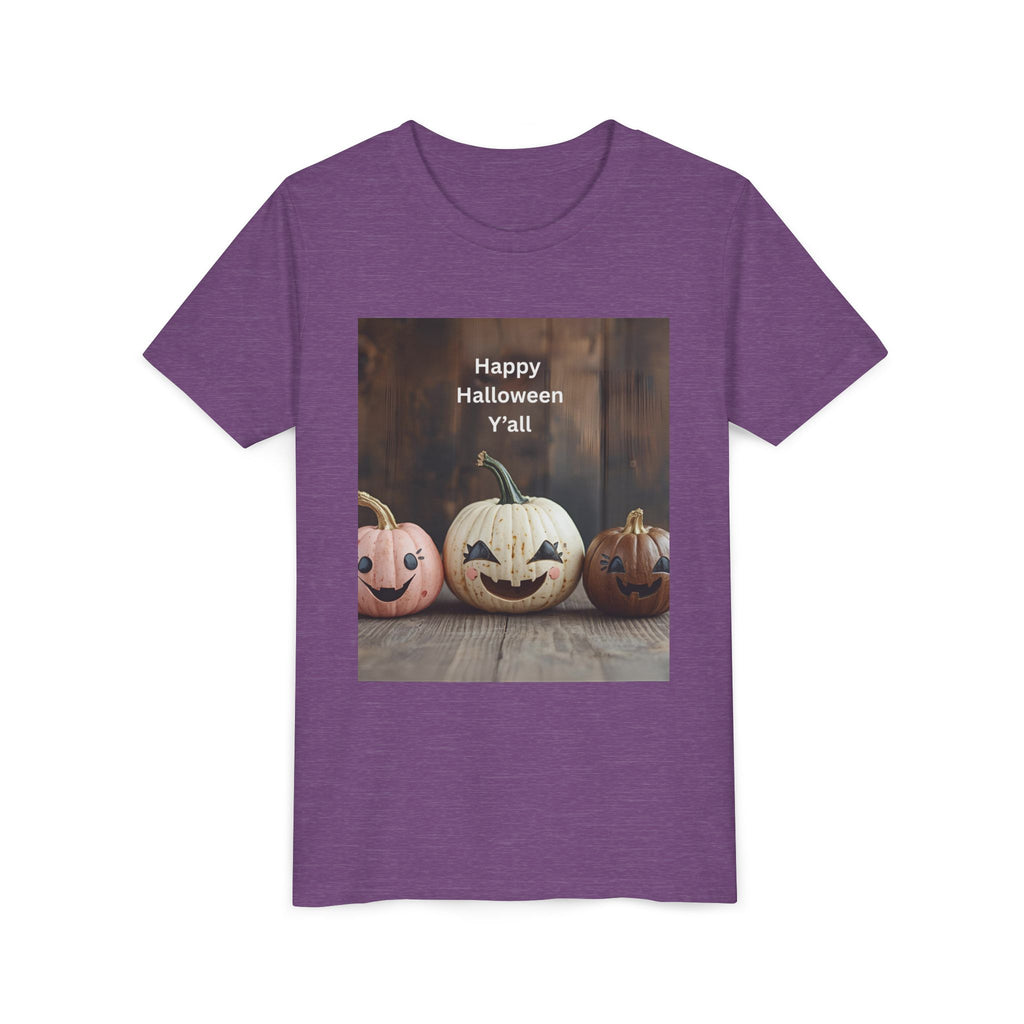 Happy Halloween Youth Tee, Kids Halloween Shirt, Pumpkin T-Shirt, Fall Festival Apparel, Trick or Treat Wear, Spooky Season Top