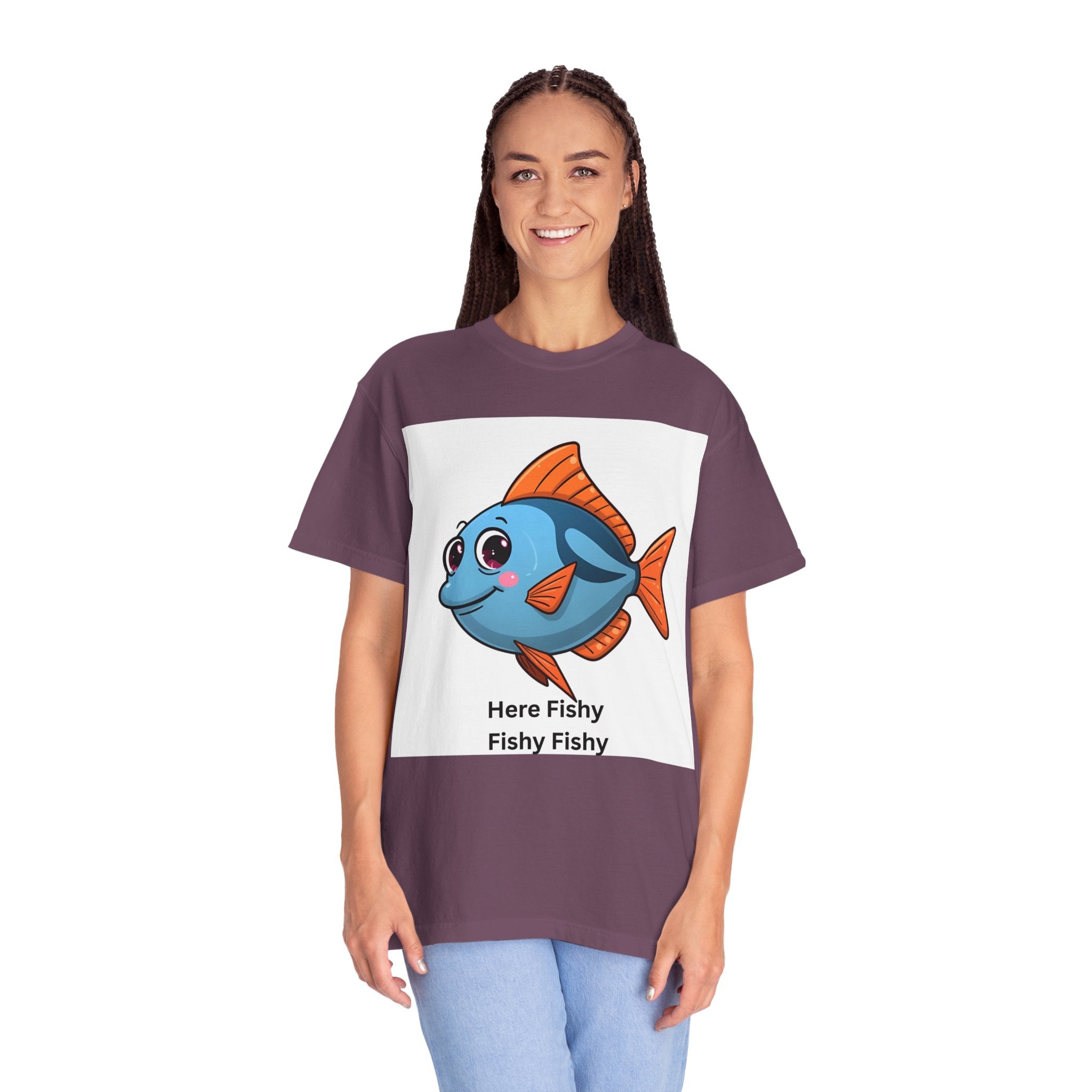 Here Fishy Fishy Fishy Unisex Garment-Dyed T-shirt