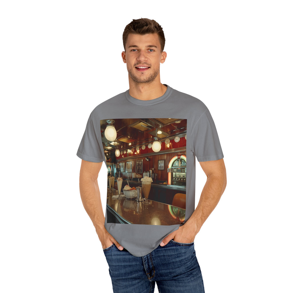 Cozy Vintage Café Vibe Unisex T-shirt, Casual Tee, Retro Style, Gift for Coffee Lovers, Summer Fashion, Everyday Wear