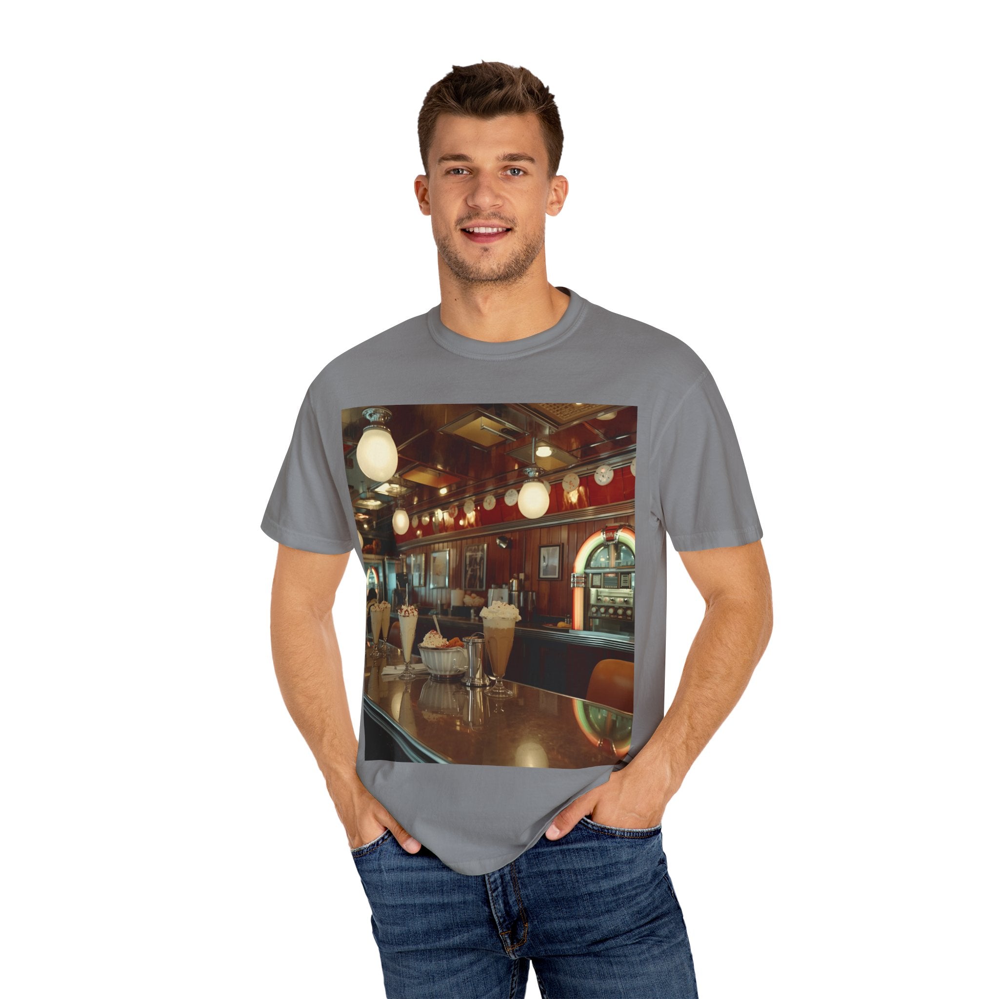 Cozy Vintage Café Vibe Unisex T-shirt, Casual Tee, Retro Style, Gift for Coffee Lovers, Summer Fashion, Everyday Wear
