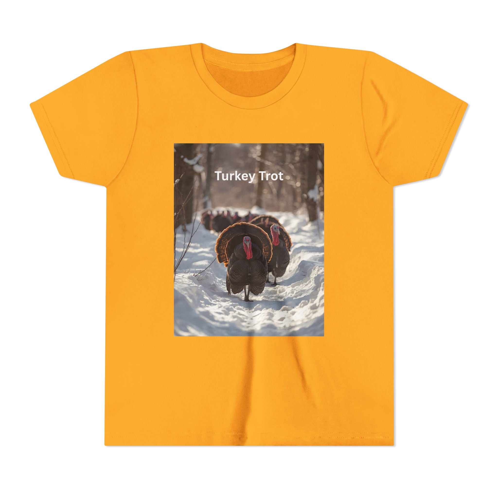 Thanksgiving Turkey Trot Youth Tee, Cute Holiday Shirt, Fall Apparel, Kids Thanksgiving Outfit, Funny Tee for Celebration