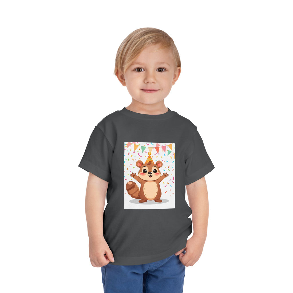 Party Animal With Squirl Toddler Short Sleeve Tee