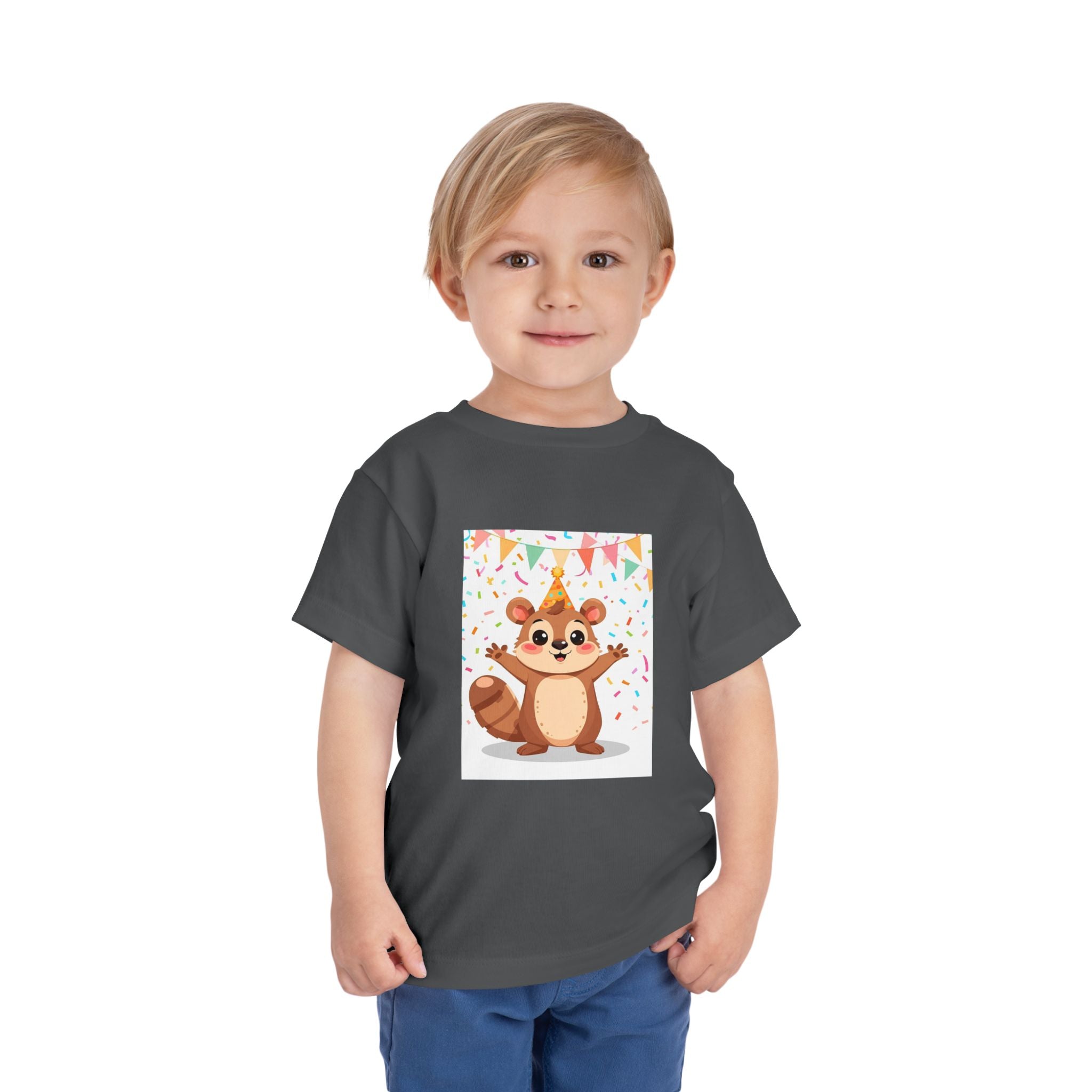 Party Animal With Squirl Toddler Short Sleeve Tee