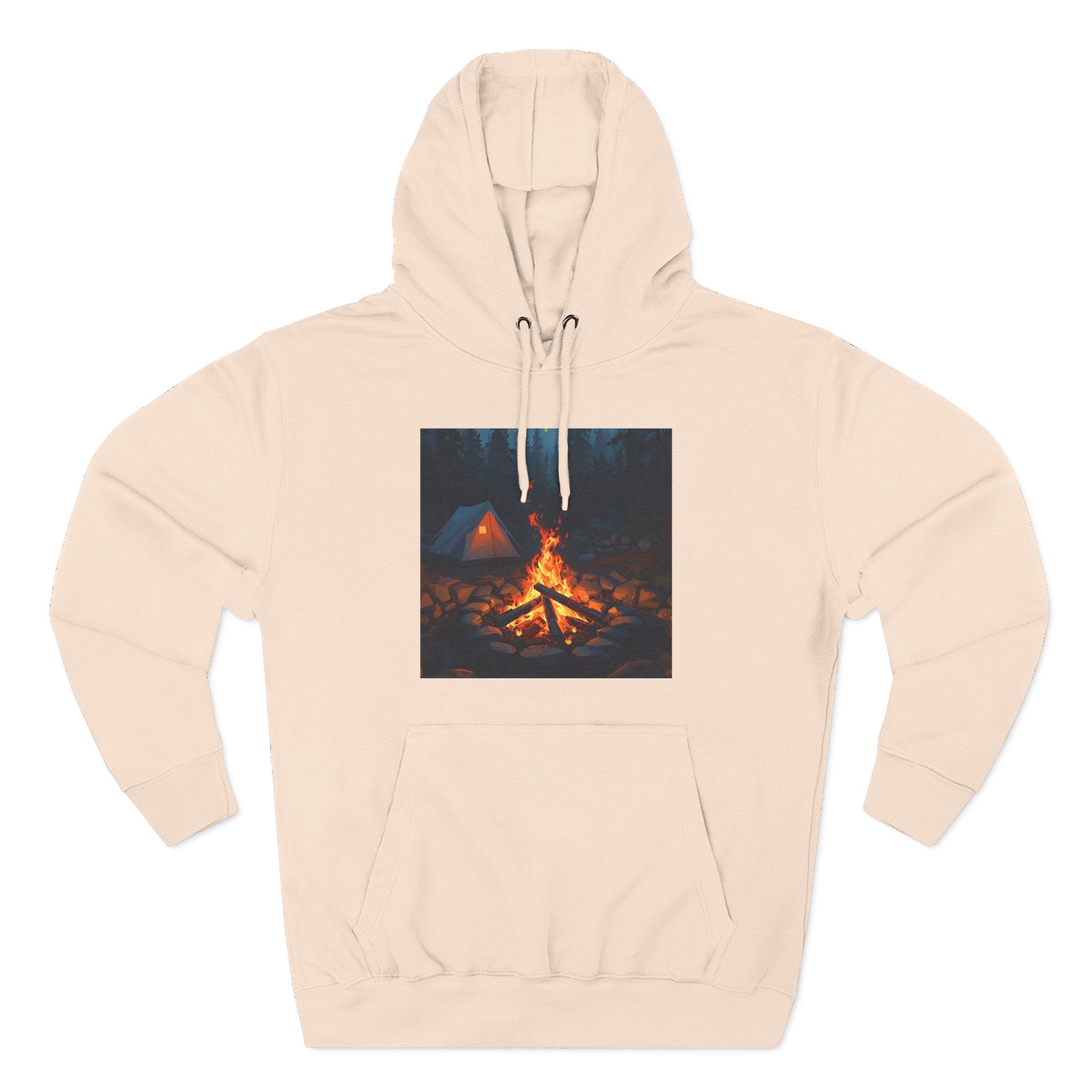 Cozy Campfire Fleece Hoodie, Outdoor Adventure Sweatshirt, Camping Gift, Warm Hoodie, Nature Lover Apparel