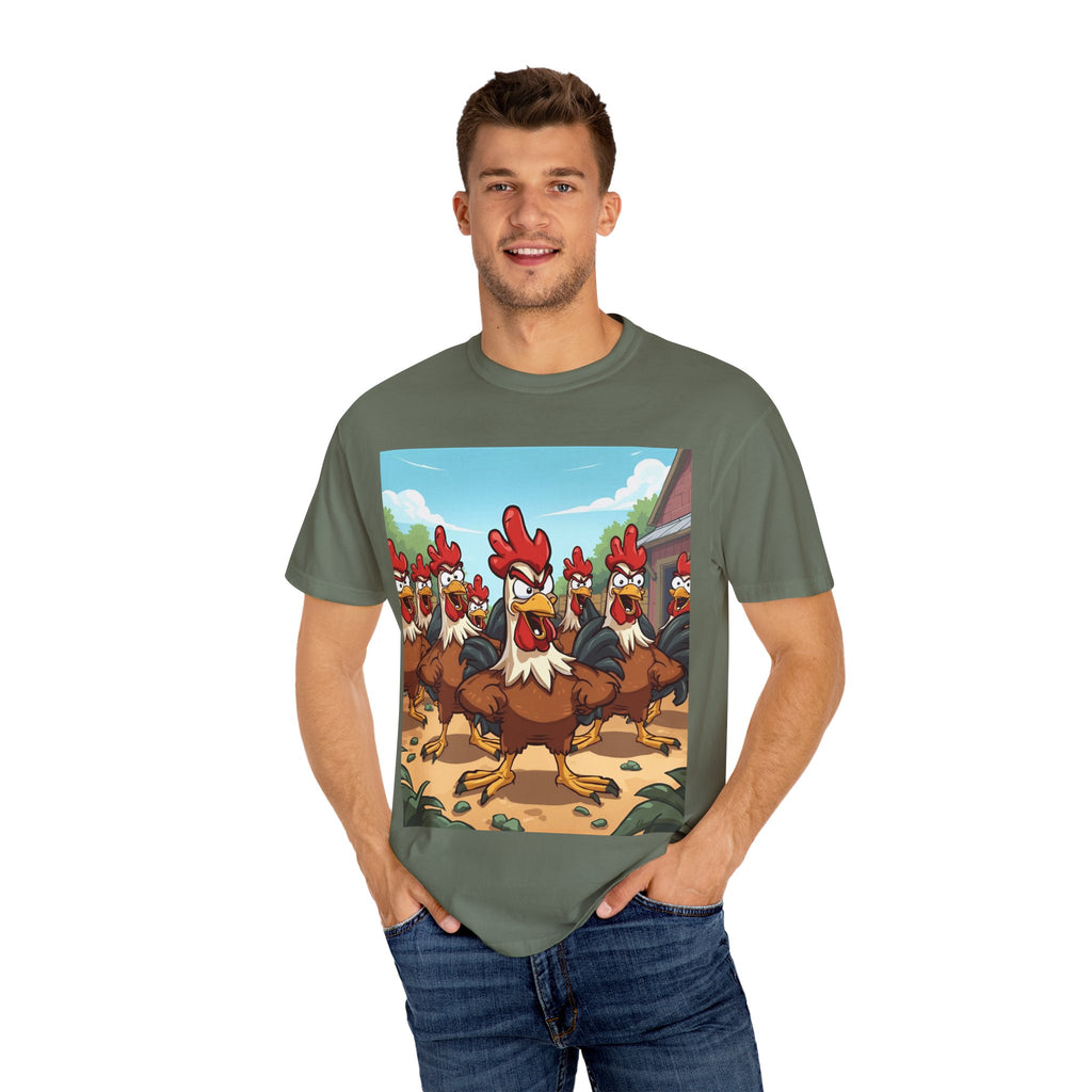 Funny Chicken Graphic Tee, Animated Rooster Shirt, Quirky Farm Animal Apparel, Gift for Chicken Lovers, Casual Wear for All