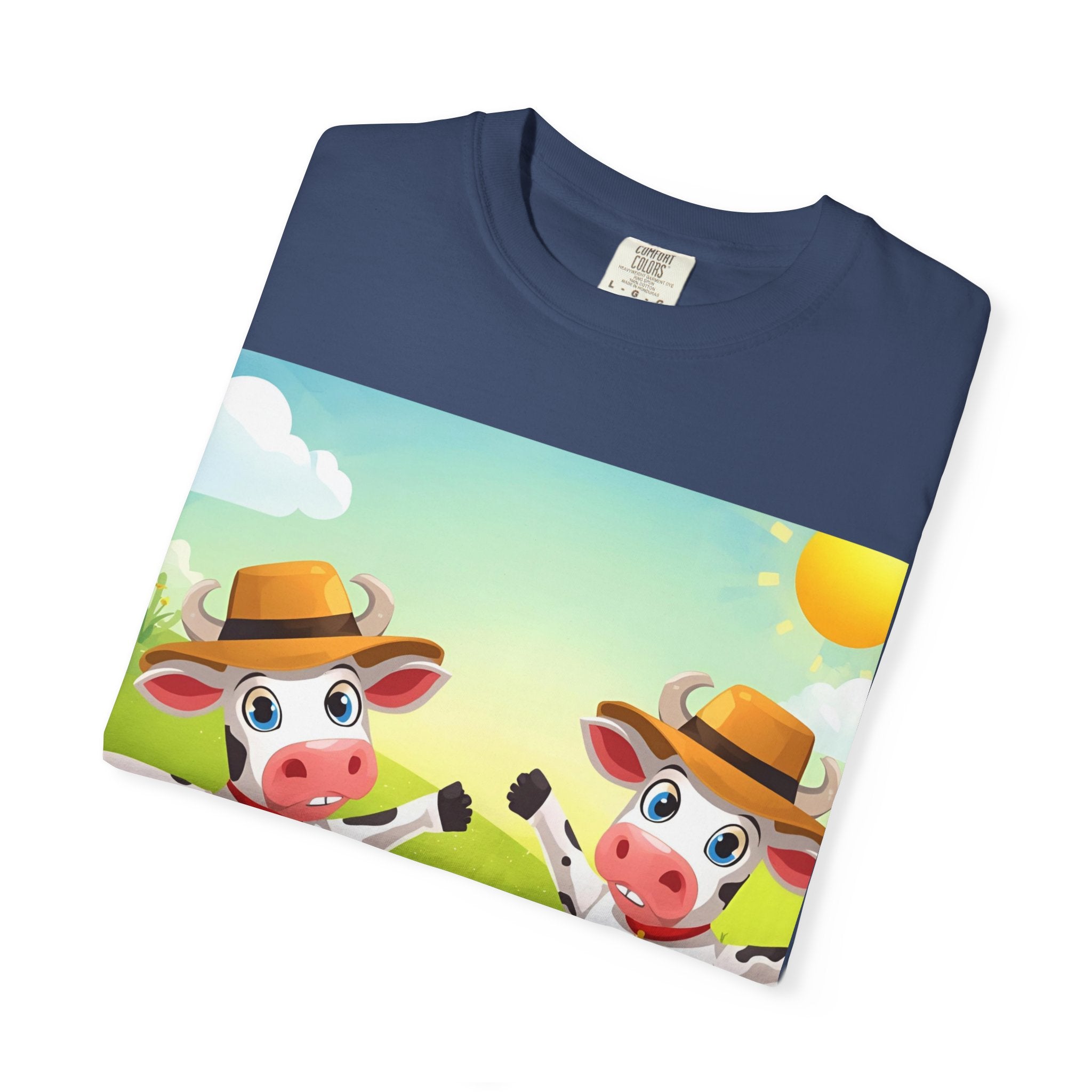 Cute Cow Fun Farm Unisex Garment-Dyed T-shirt