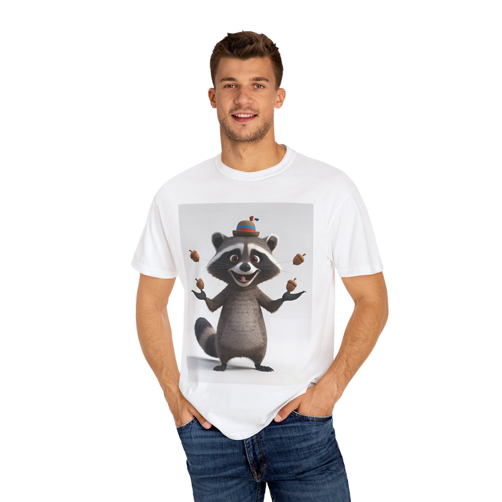 Whimsical Raccoon T-Shirt, Unisex Graphic Tee, Cute Animal Shirt, Fun Gift for Kids and Adults, Quirky Nature Lover Apparel, Party Wear