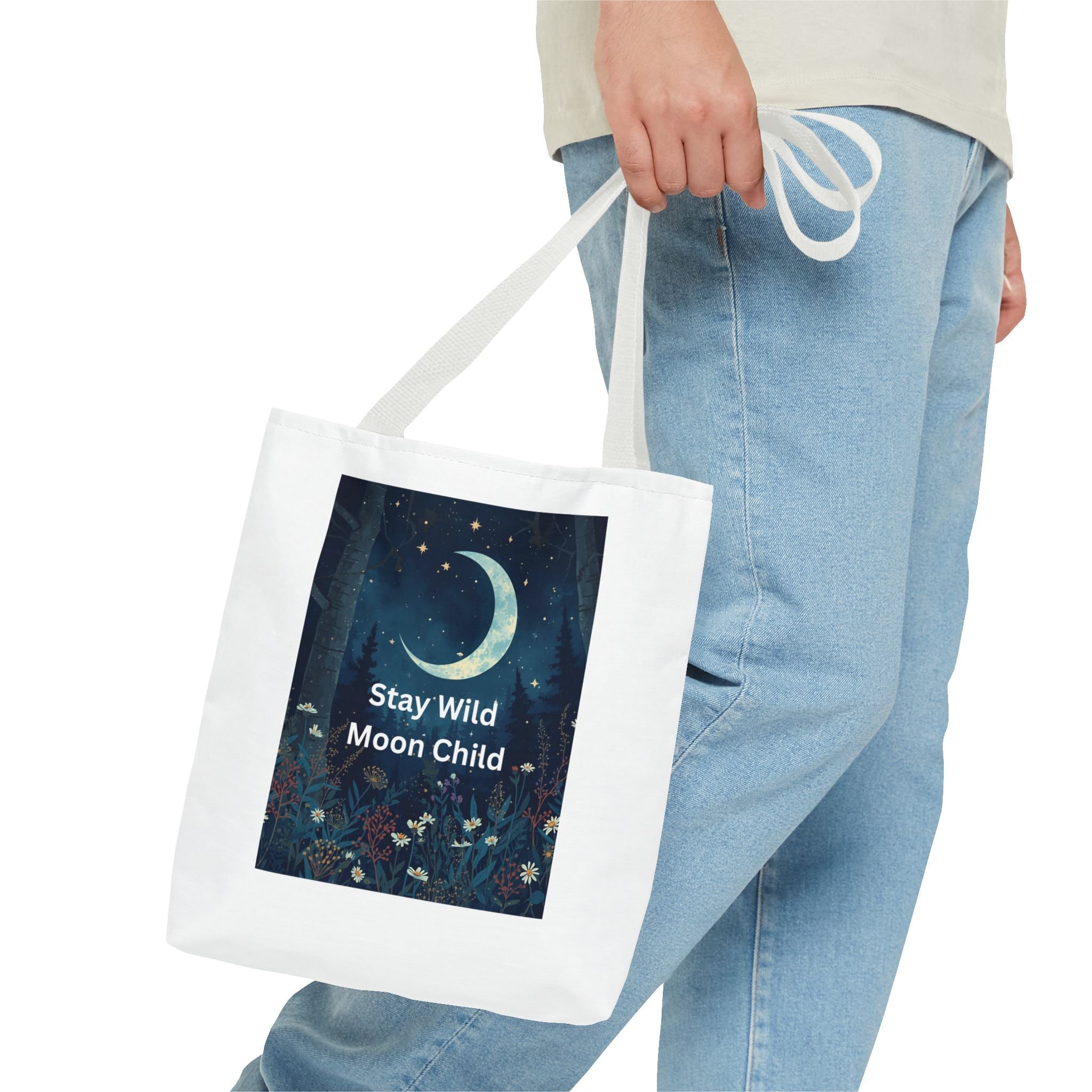 Stay Wild Moon Child Tote Bag - Stay Wild, Bohemian Bag, Eco-Friendly Tote, Astrology Gift, Festival Essential