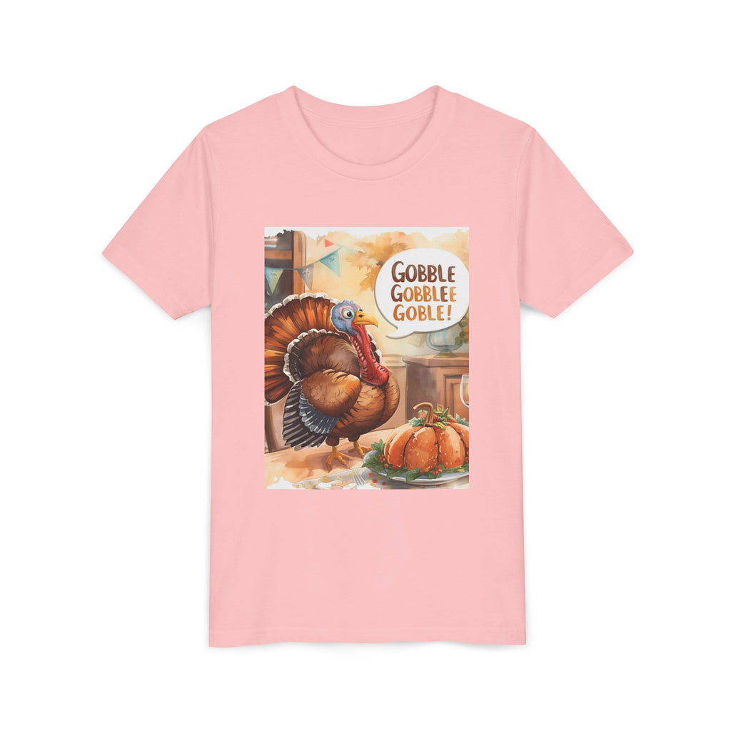 Thanksgiving Turkey Youth Tee, Gobble Gobble Shirt, Kids Thanksgiving Apparel, Fall Celebration Tee, Funny Turkey Shirt