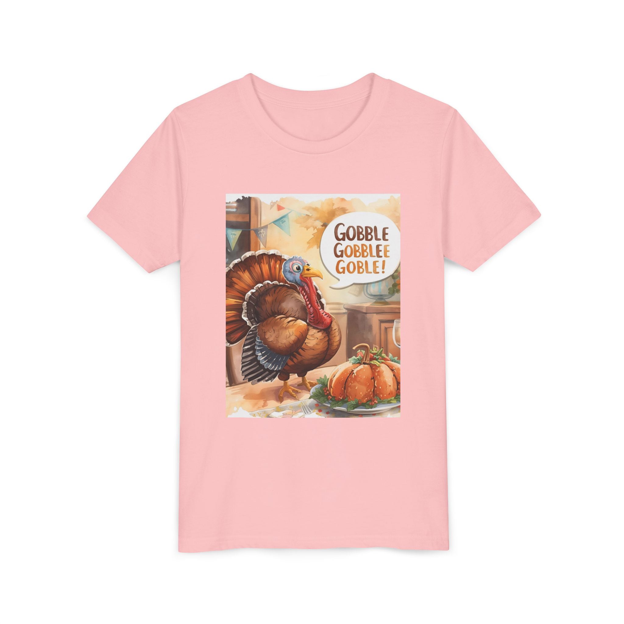 Thanksgiving Turkey Youth Tee, Gobble Gobble Shirt, Kids Thanksgiving Apparel, Fall Celebration Tee, Funny Turkey Shirt