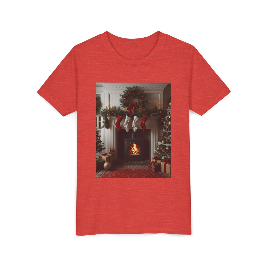 Cozy Christmas Youth Tee, Holiday Gift for Kids, Festive Short Sleeve Shirt, Winter Wear, Family Photos, Christmas Apparel