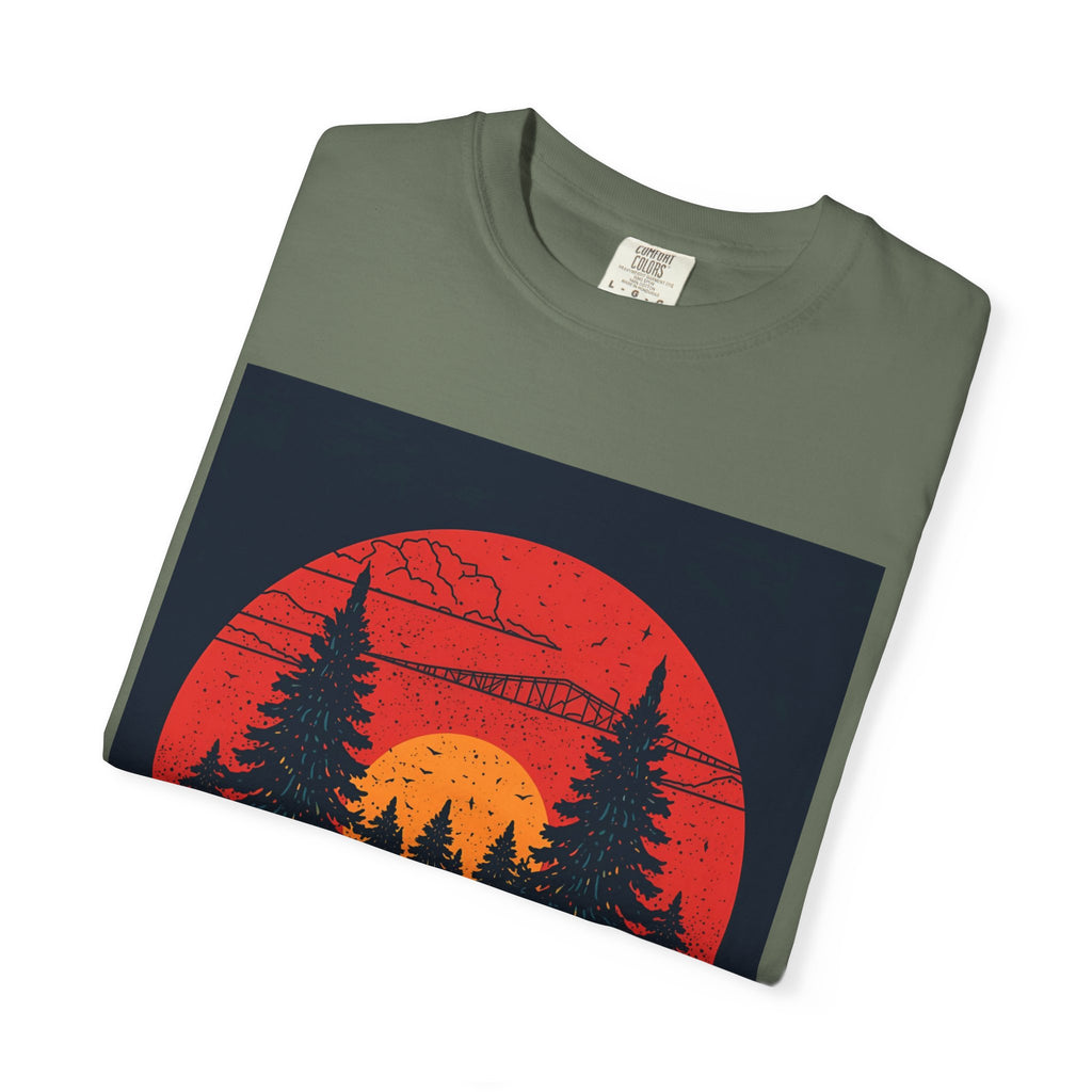 Sunset Forest Unisex Tee, Outdoor Adventure Shirt, Nature Lover Gift, Casual Stylish Top, Fall Fashion T-shirt