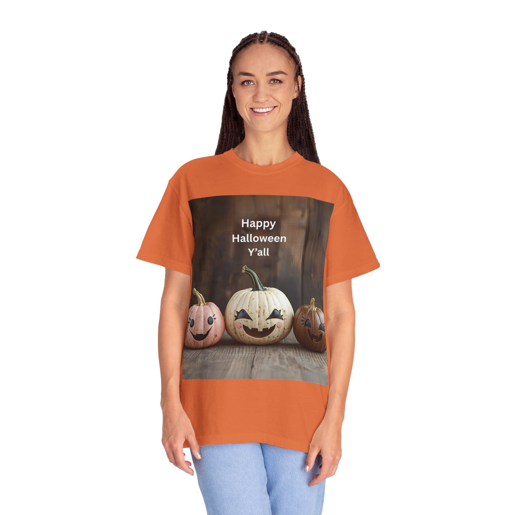 Happy Halloween Y'all T-shirt, Fall Pumpkin Tee, Unisex Halloween Apparel, Cute Halloween Gift, Autumn Wardrobe Essential