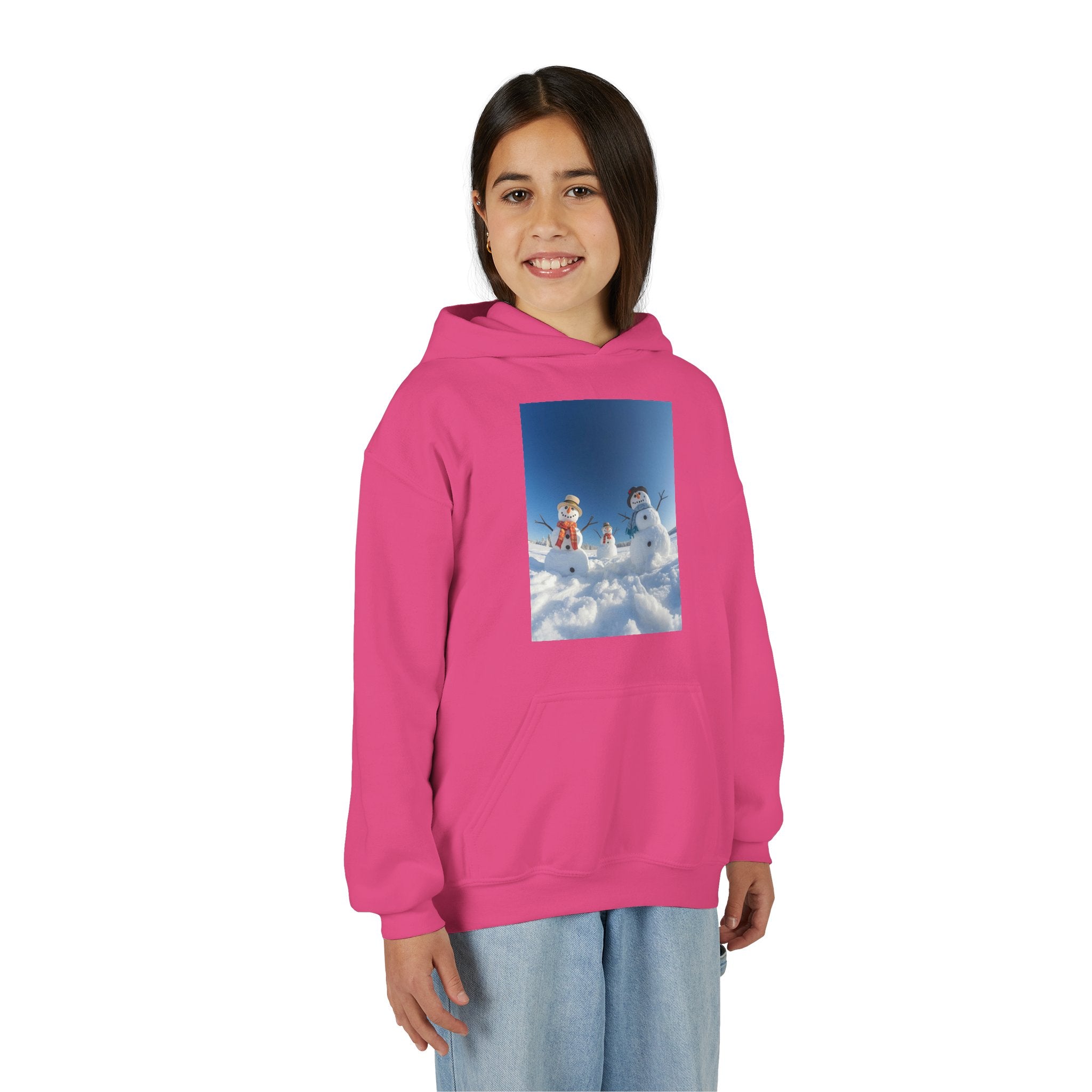 Festive Christmas Snowman Winter Magic Youth Hoodie with Snowman Design, Cozy Kids Sweatshirt, Holiday Gift, Winter Apparel, Cute Kids Clothing, Snow Lovers Hoodie