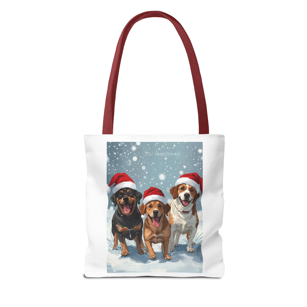 Christmas Dogs Tote Bag | Festive Pet Lover Gift, Snowy Holiday Shopping, Cute Animal Tote, Winter Accessory, Gift for Dog Owners