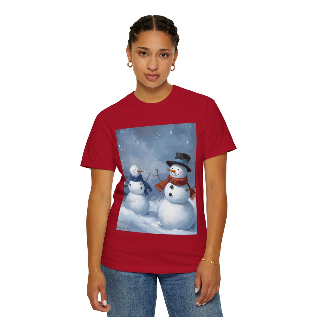 Christmas Snowman Family T-Shirt, Holiday Gift, Cozy Tee, Unisex Snowman Shirt, Festive Apparel, Winter Celebration Wear