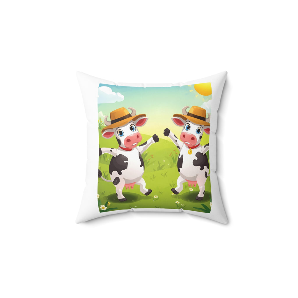 Cute Cow Decor Pillow, Farmhouse Cushion, Animal Throw Pillow, Rustic Home Decor, Kids Room Accessory