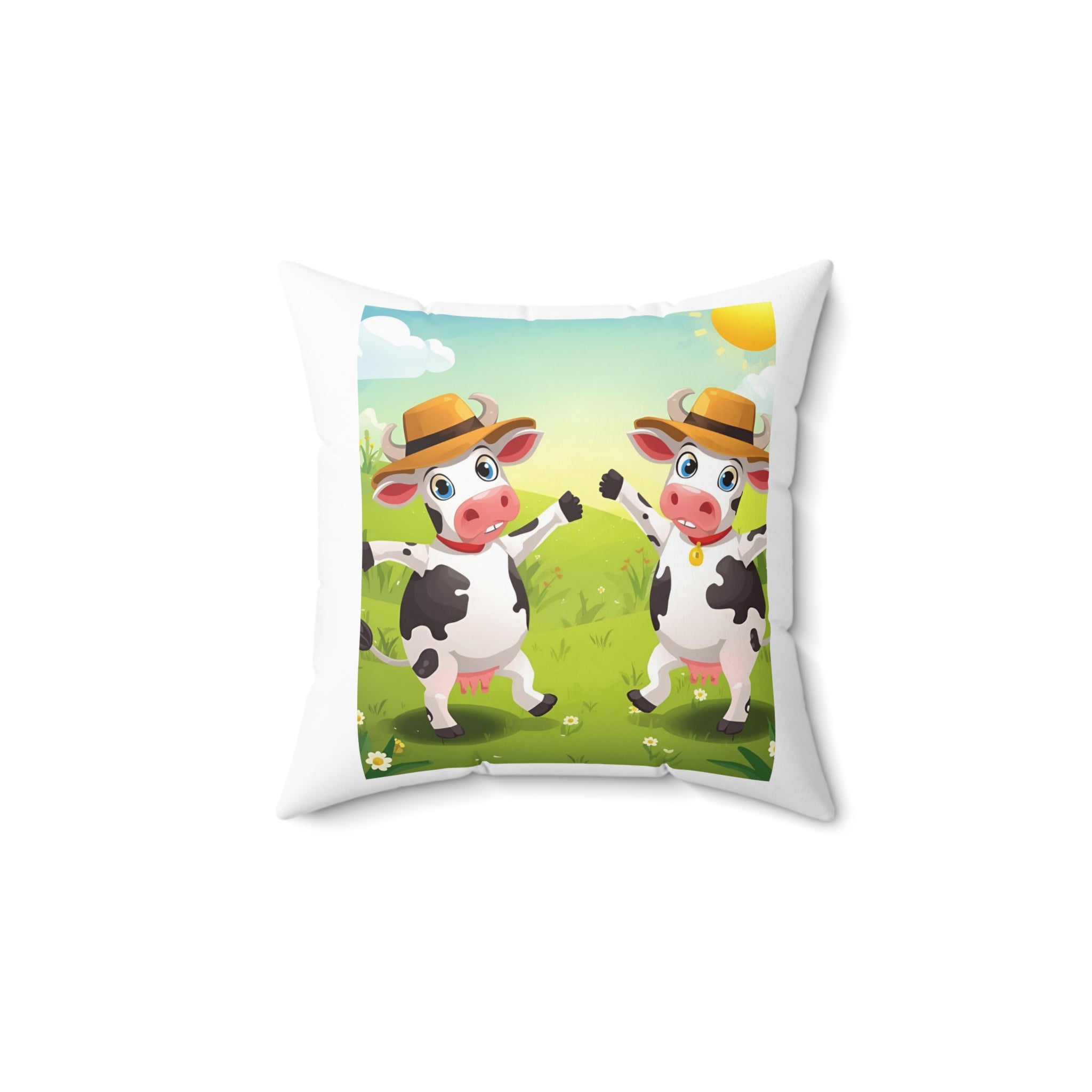 Cute Cow Decor Pillow, Farmhouse Cushion, Animal Throw Pillow, Rustic Home Decor, Kids Room Accessory
