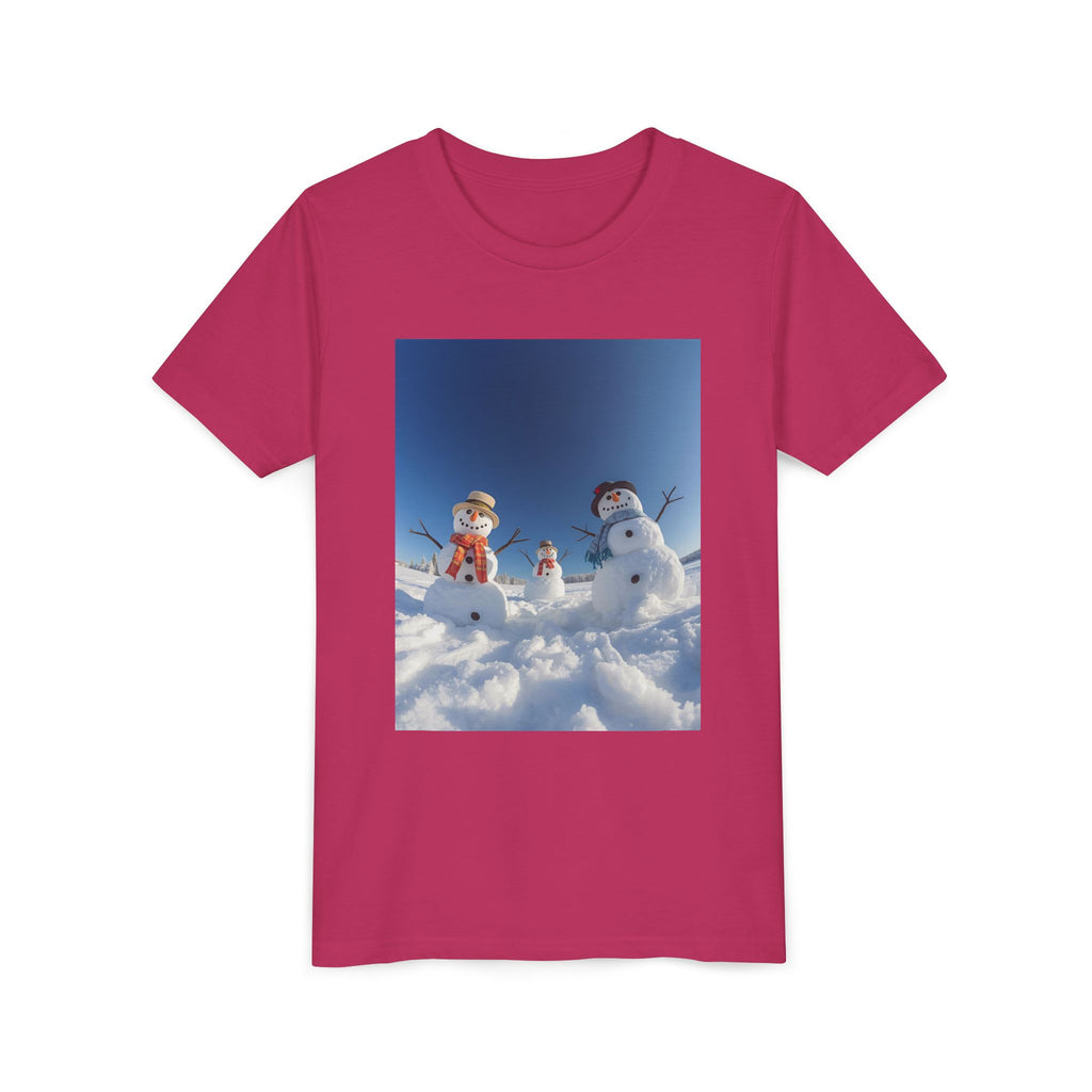Festive Christmas Snowman Family Youth Short Sleeve Tee