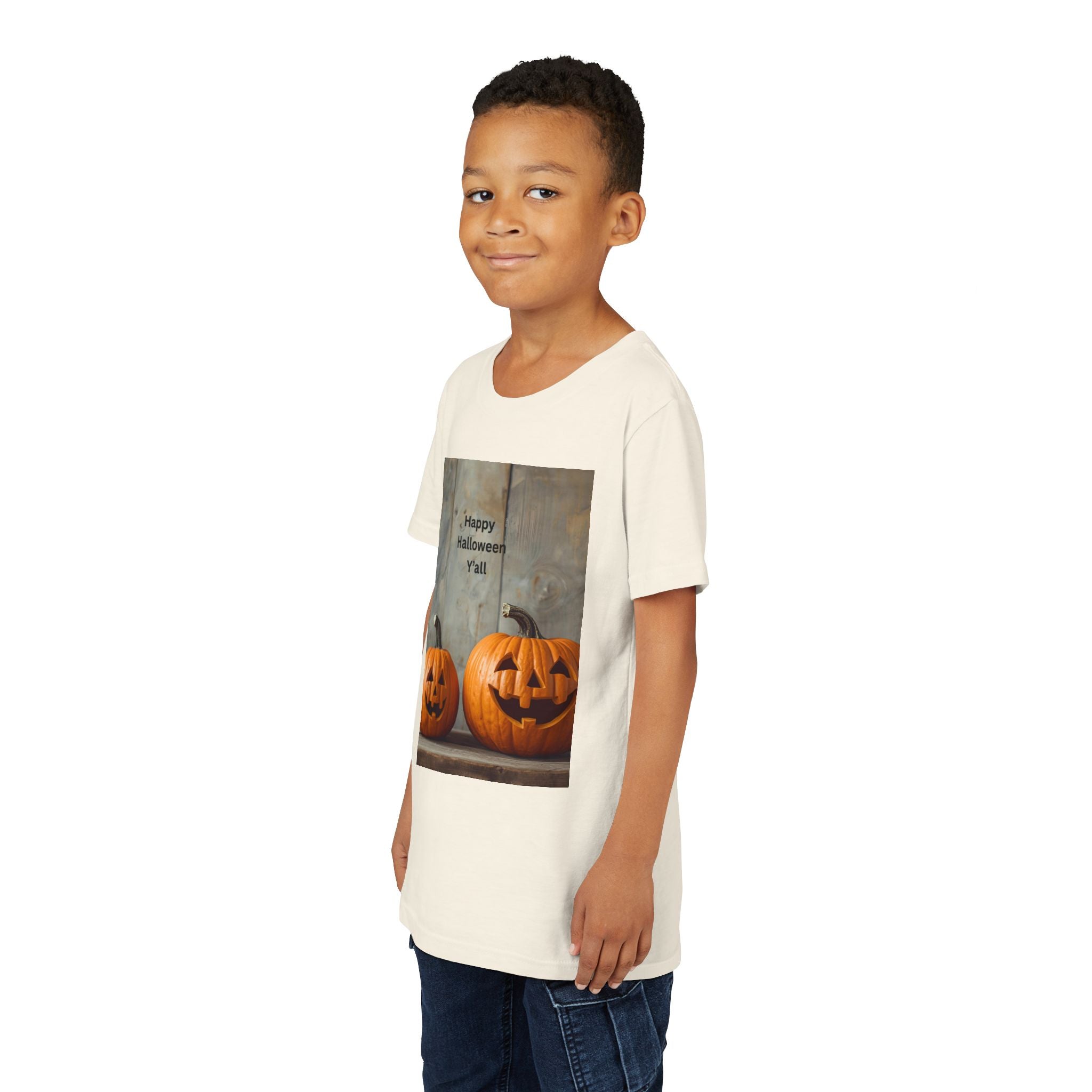 Halloween Pumpkin Youth Tee, Spooky Kids Shirt, Pumpkin Graphic Tee, Fall Celebration Gift, Trick or Treat Outfit