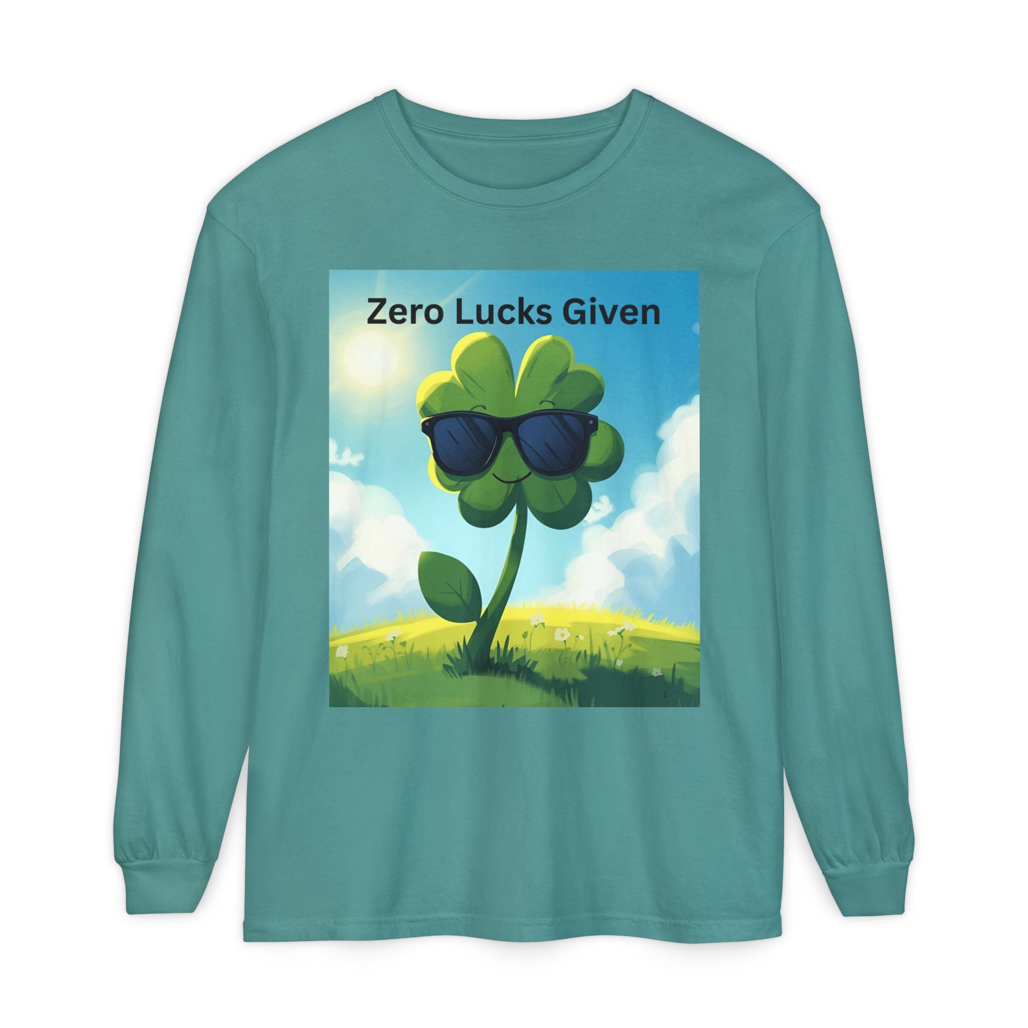 Zero Lucks Given Unisex Garment-dyed Long Sleeve T-Shirt