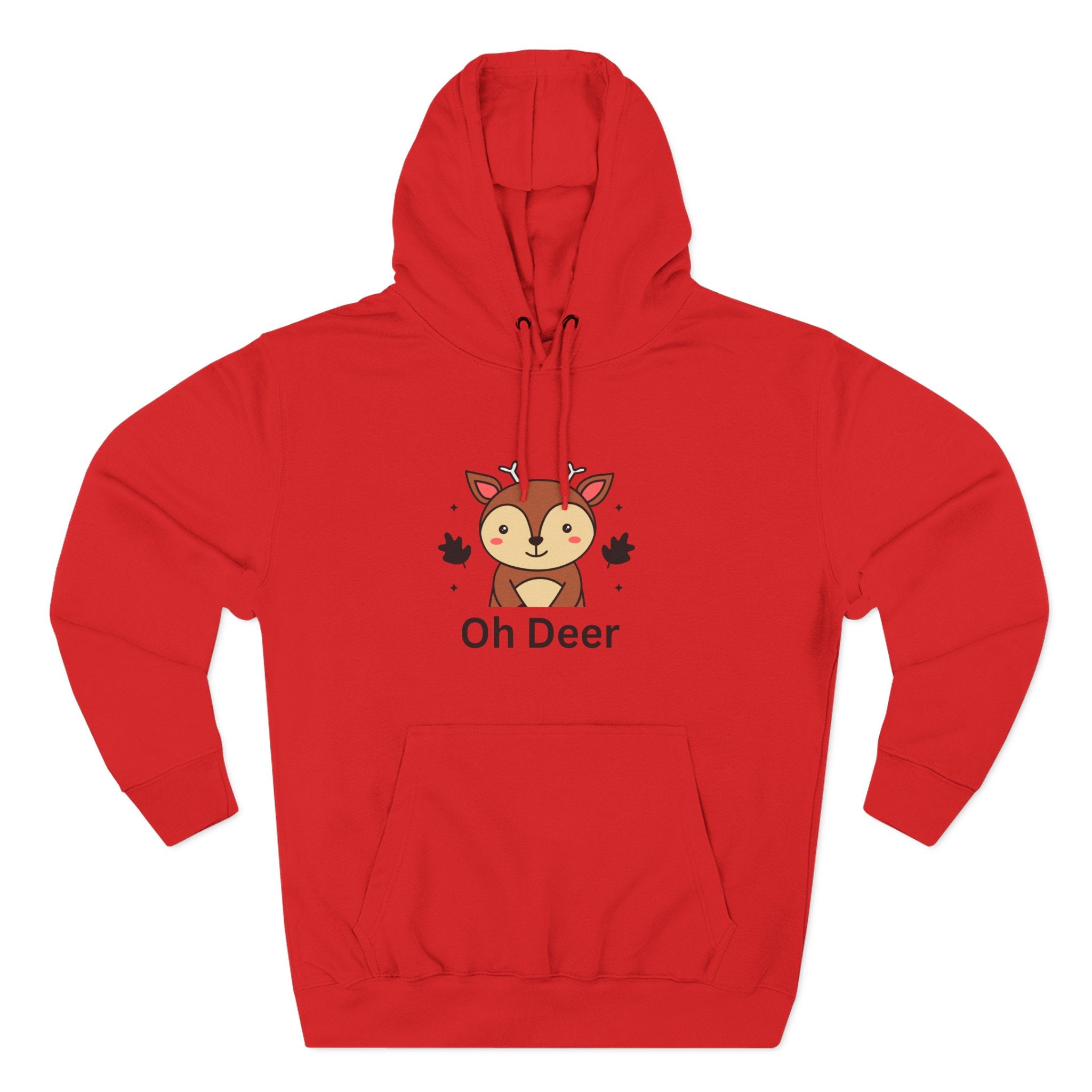Oh Deer Fleece Hoodie - Cozy Wildlife Sweater, Cute Animal Apparel, Gifts for Nature Lovers, Cute Fall Outfit, Seasonal Comfort Wear