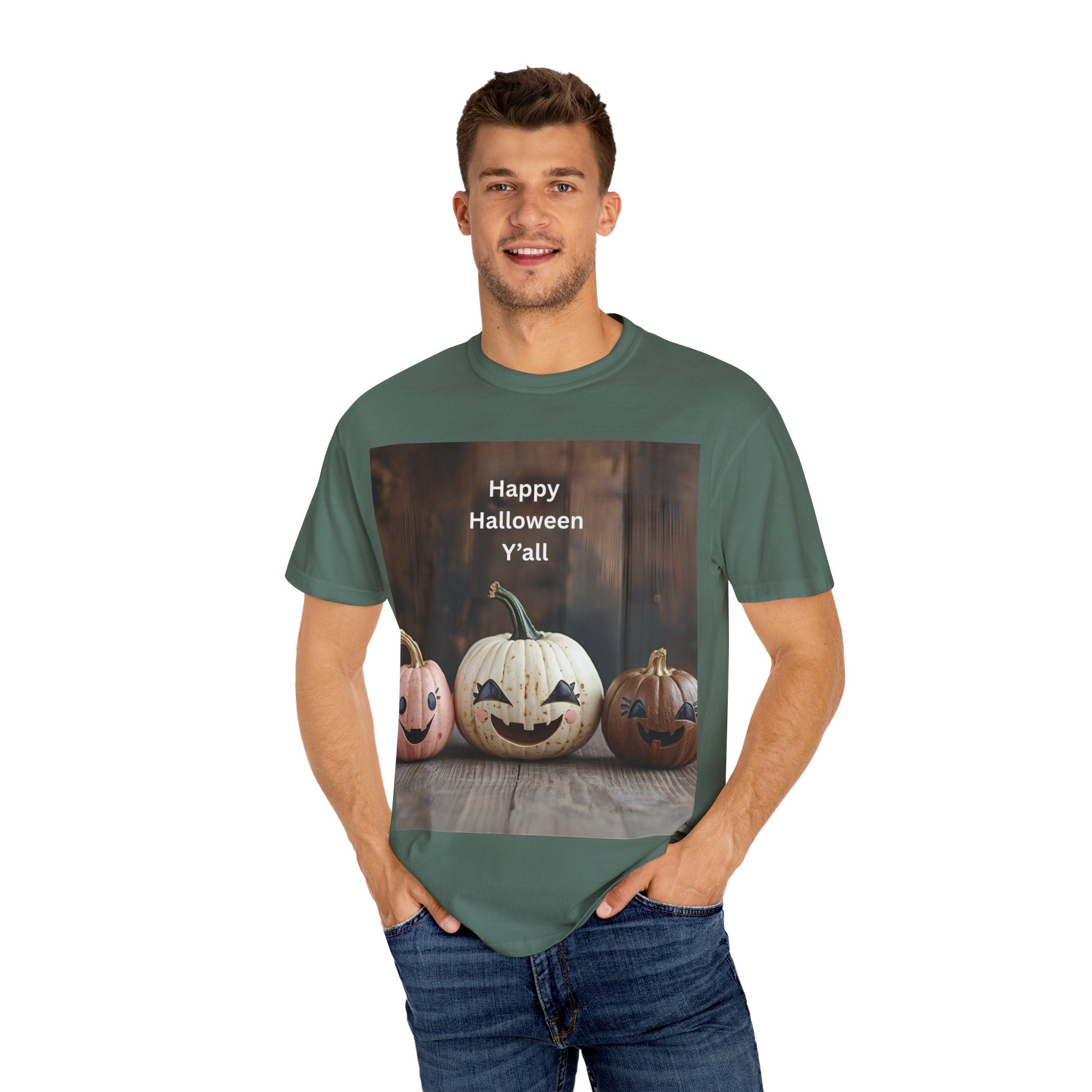 Happy Halloween Unisex T-Shirt, Casual Fall Tee, Halloween Gift, Pumpkin Shirt, Autumn Apparel, Holiday Style