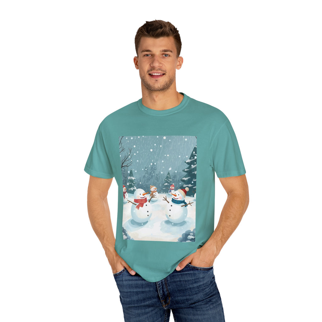 Festive Christmas Snowman Winter Wonderland T-shirt, Holiday Tee, Snowman Gift, Cozy Apparel, Unisex Christmas Shirt, Festive Winter Wear