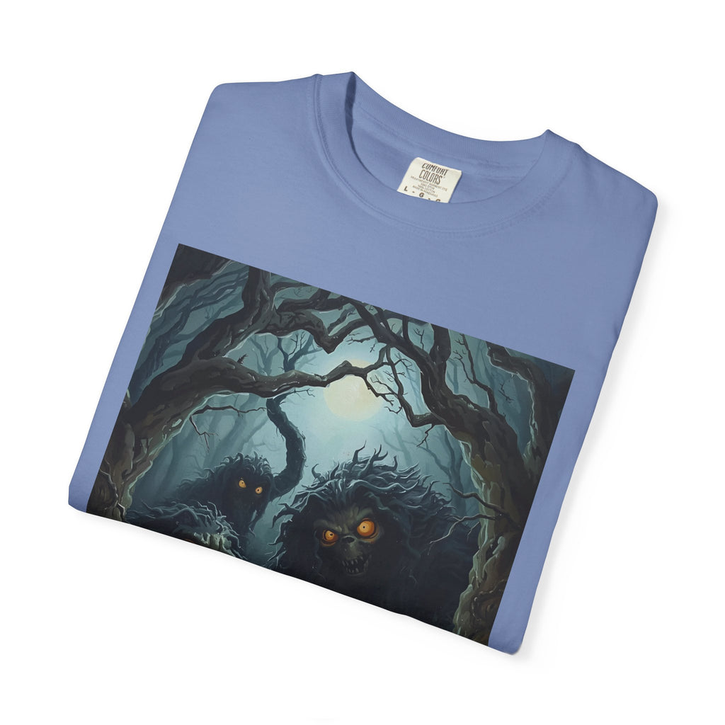 Spooky Mystical Forest T-Shirt | Unisex Garment-Dyed Tee for Nature Lovers | Perfect for Halloween, Casual Wear, Gift Idea