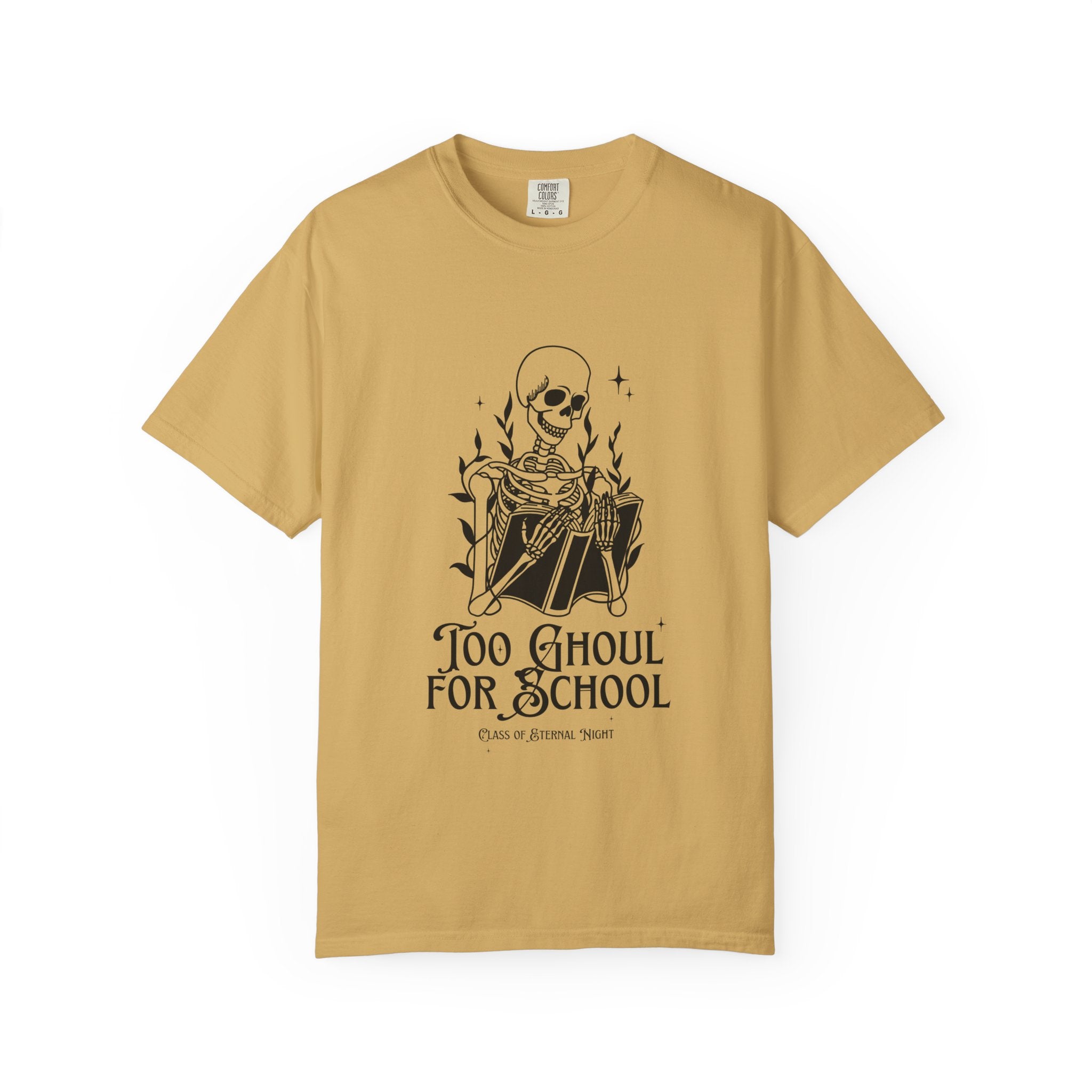 Spooky Skeleton Tee, Too Ghoul for School Shirt, Halloween T-Shirt, Unisex Graphic Tee, Fall Fashion Top, Goth Aesthetic Clothing