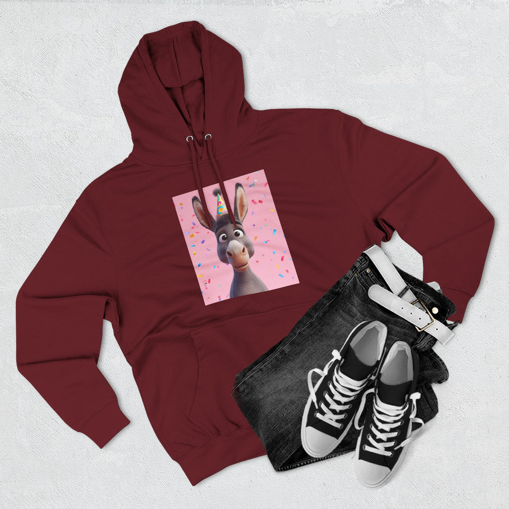 Donkey Birthday Three-Panel Fleece Hoodie