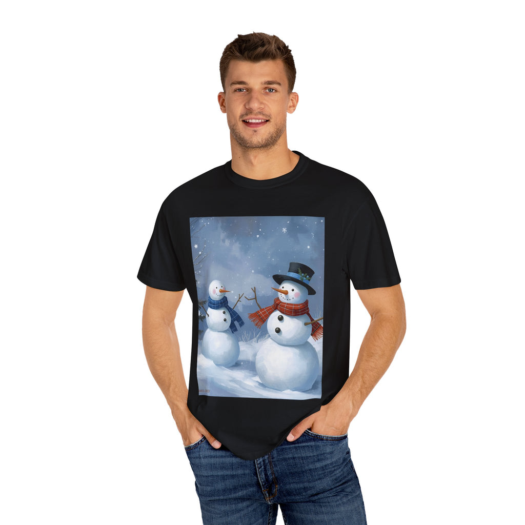 Christmas Snowman Family T-Shirt, Holiday Gift, Cozy Tee, Unisex Snowman Shirt, Festive Apparel, Winter Celebration Wear