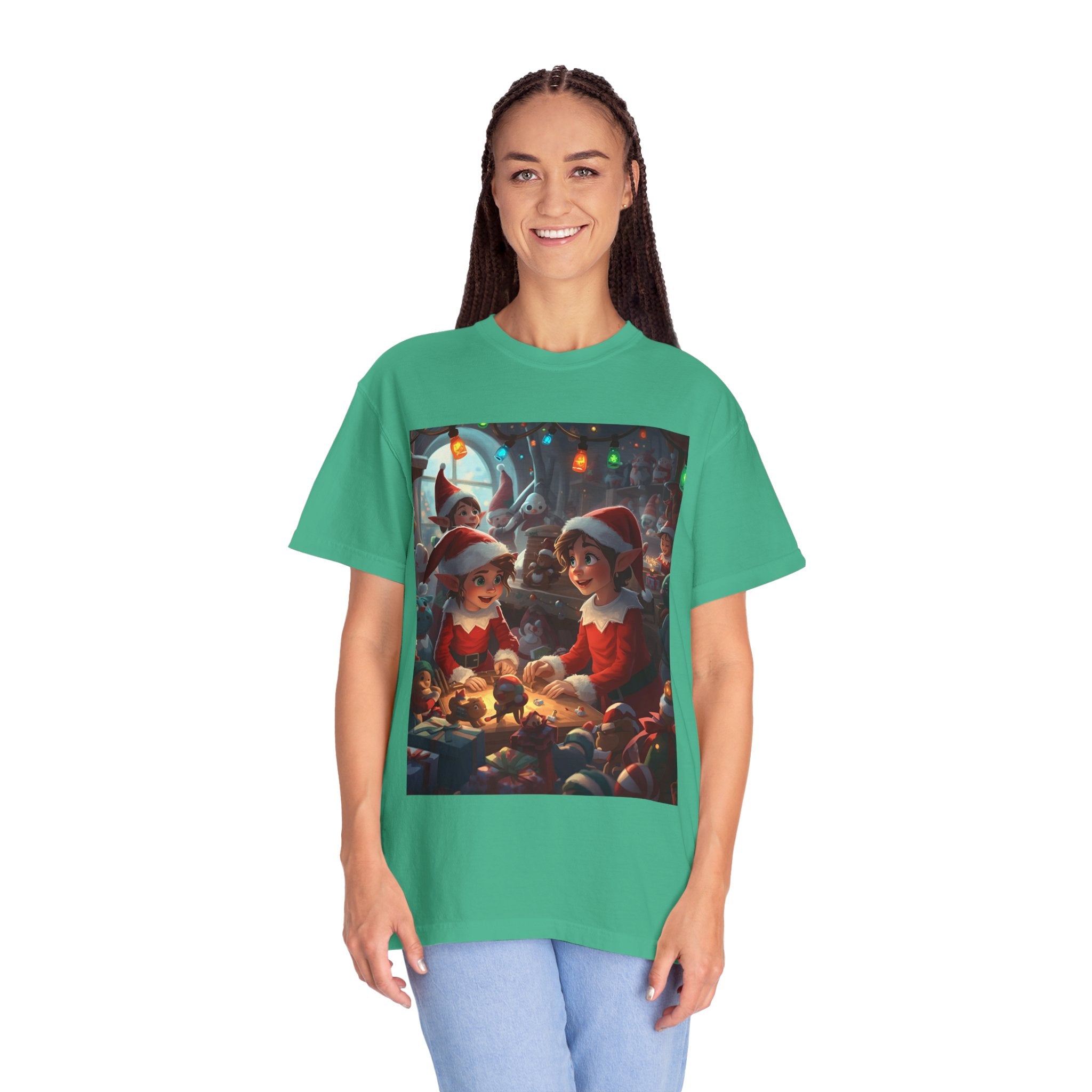 Festive Christmas Elf T-Shirt, Holiday Gift, Unisex Tee, Seasonal Wear, Family Celebration, Santa Theme