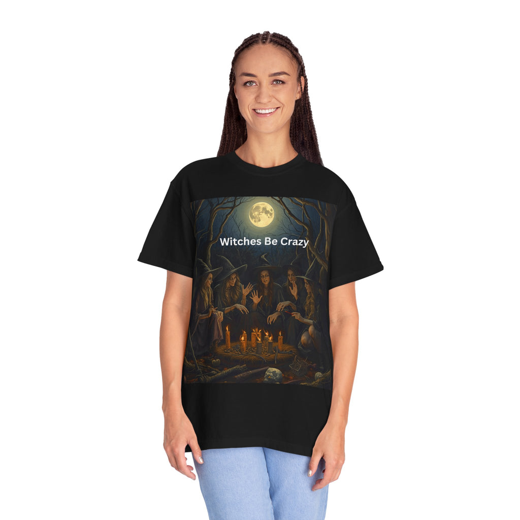 Spooky Halloween Witches Be Crazy T-Shirt, Unisex Witch T-shirt, Spooky Halloween Tee, Casual Graphic Shirt, Perfect for Witches, Gift for Witch Friends