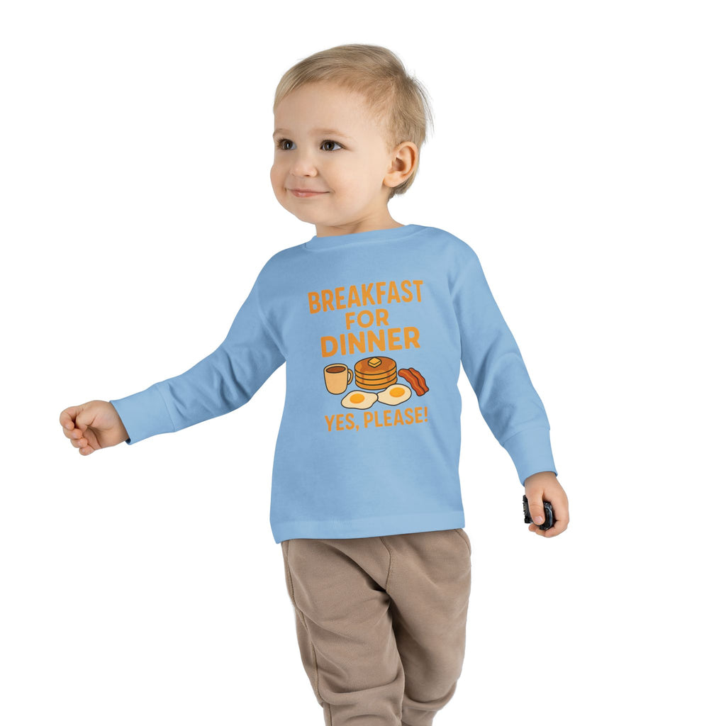 Breakfast For Dinner Toddler Long Sleeve Tee