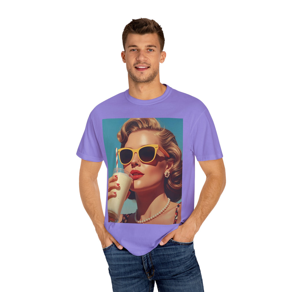 Retro Pop Art Summer Vibe T-shirt | Unisex Garment-Dyed Tee, Vintage Style Shirt, Trendy Summer Wear, Perfect Gift for Her, Casual Everyday Top