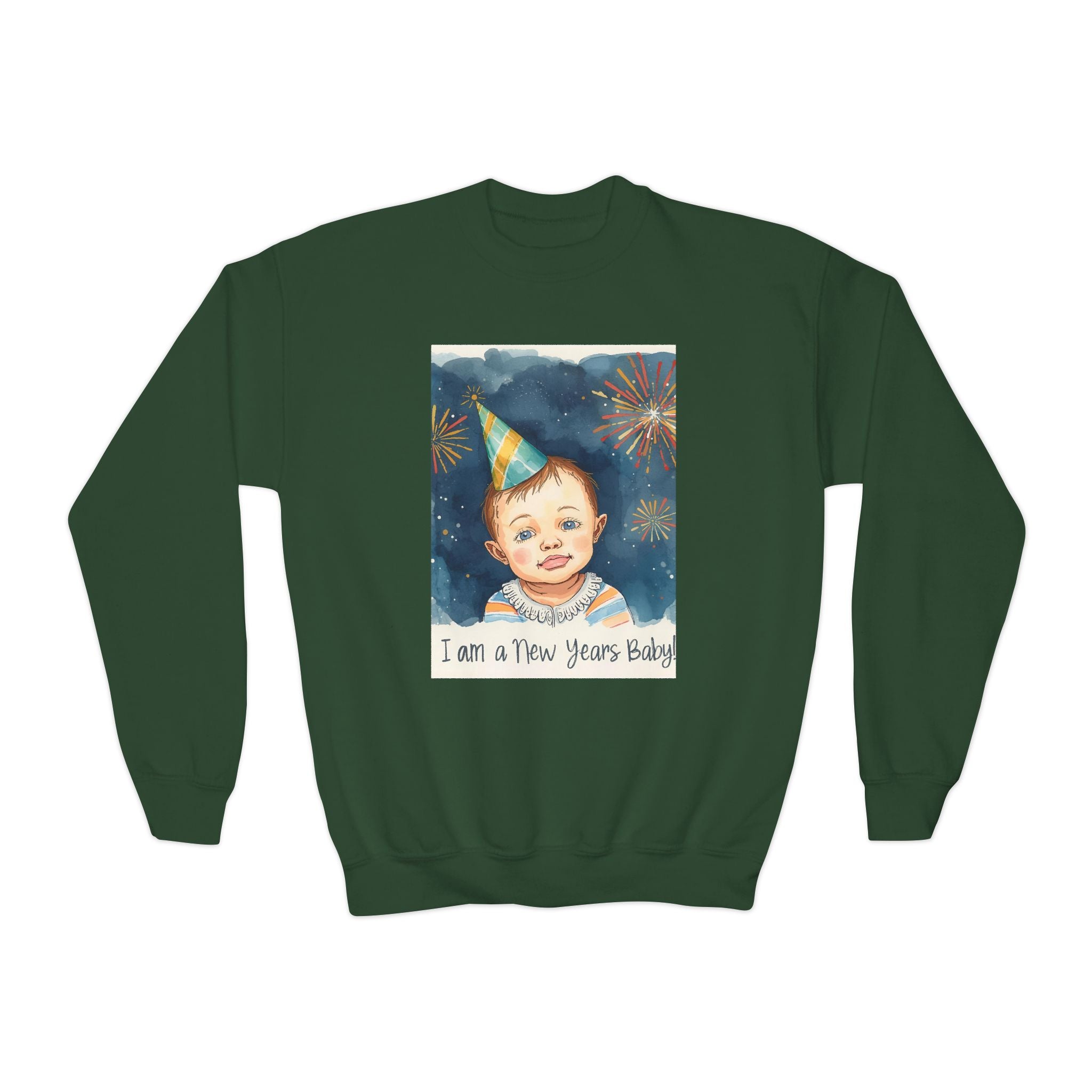 I Am A New Years Baby Youth Crewneck Sweatshirt