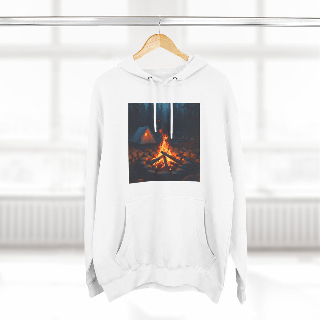 Cozy Campfire Fleece Hoodie, Outdoor Adventure Sweatshirt, Camping Gift, Warm Hoodie, Nature Lover Apparel