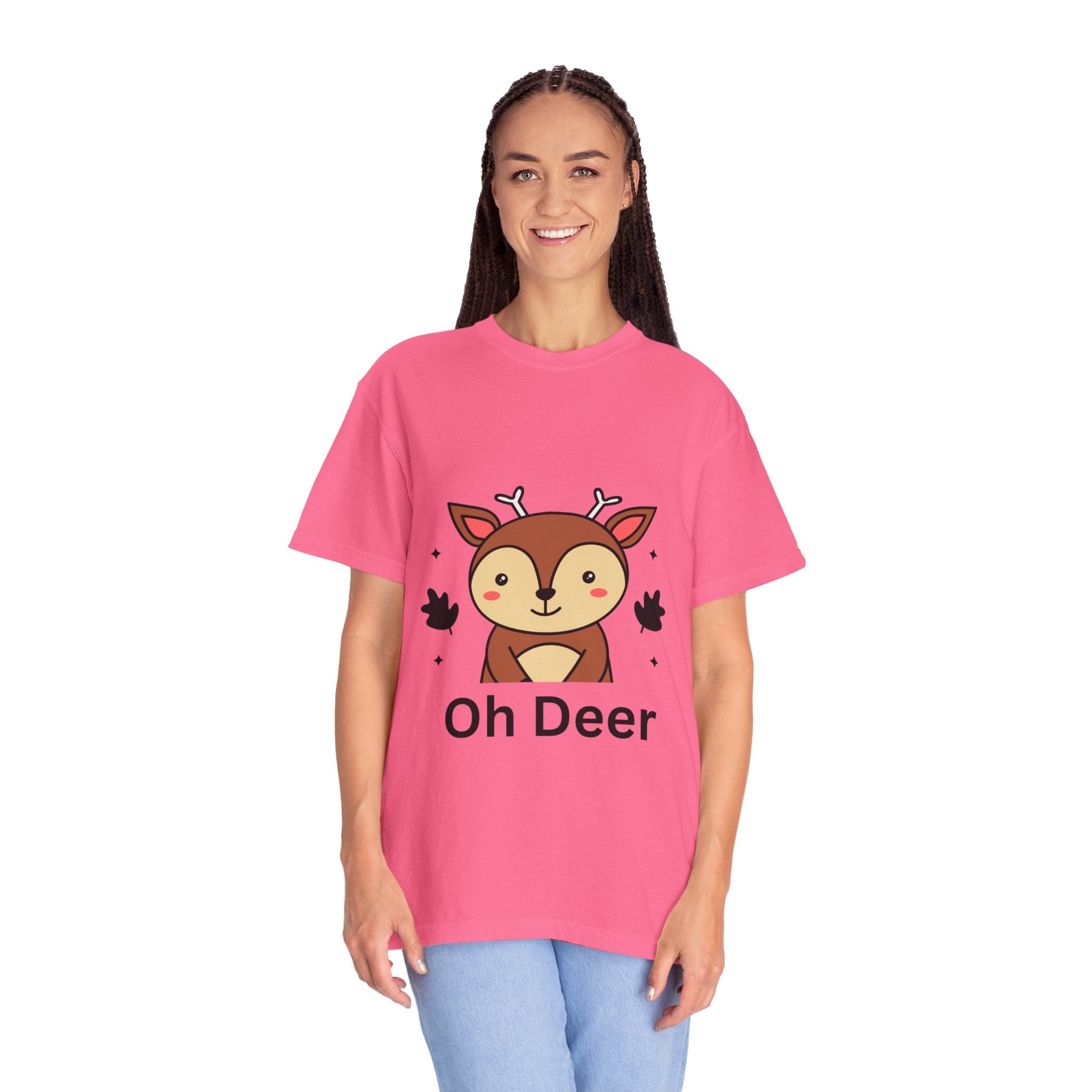 Cute Animal Graphic T-Shirt, Oh Deer Tee, Gift for Animal Lovers, Funny Shirt for Family, Casual Wear, Unisex Fashion