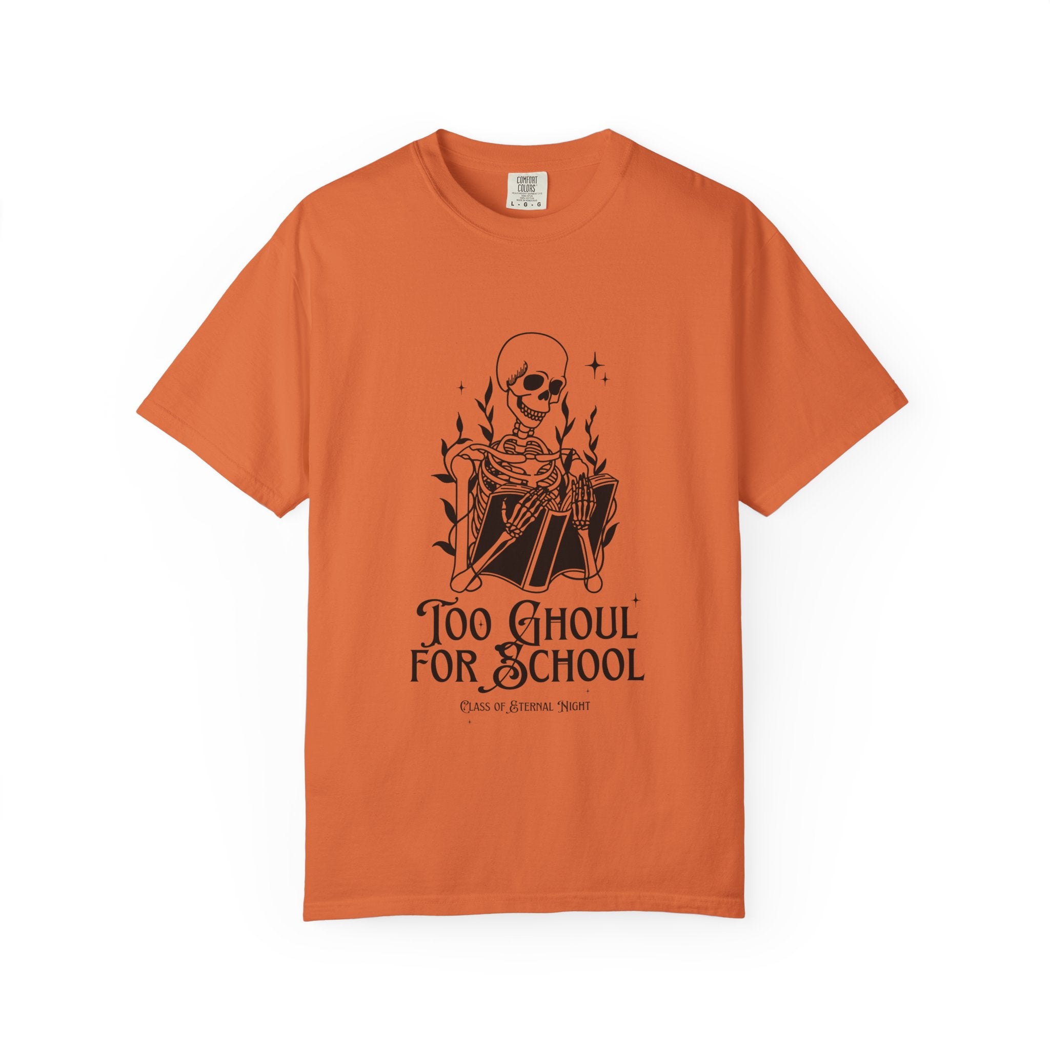 Spooky Skeleton Tee, Too Ghoul for School Shirt, Halloween T-Shirt, Unisex Graphic Tee, Fall Fashion Top, Goth Aesthetic Clothing