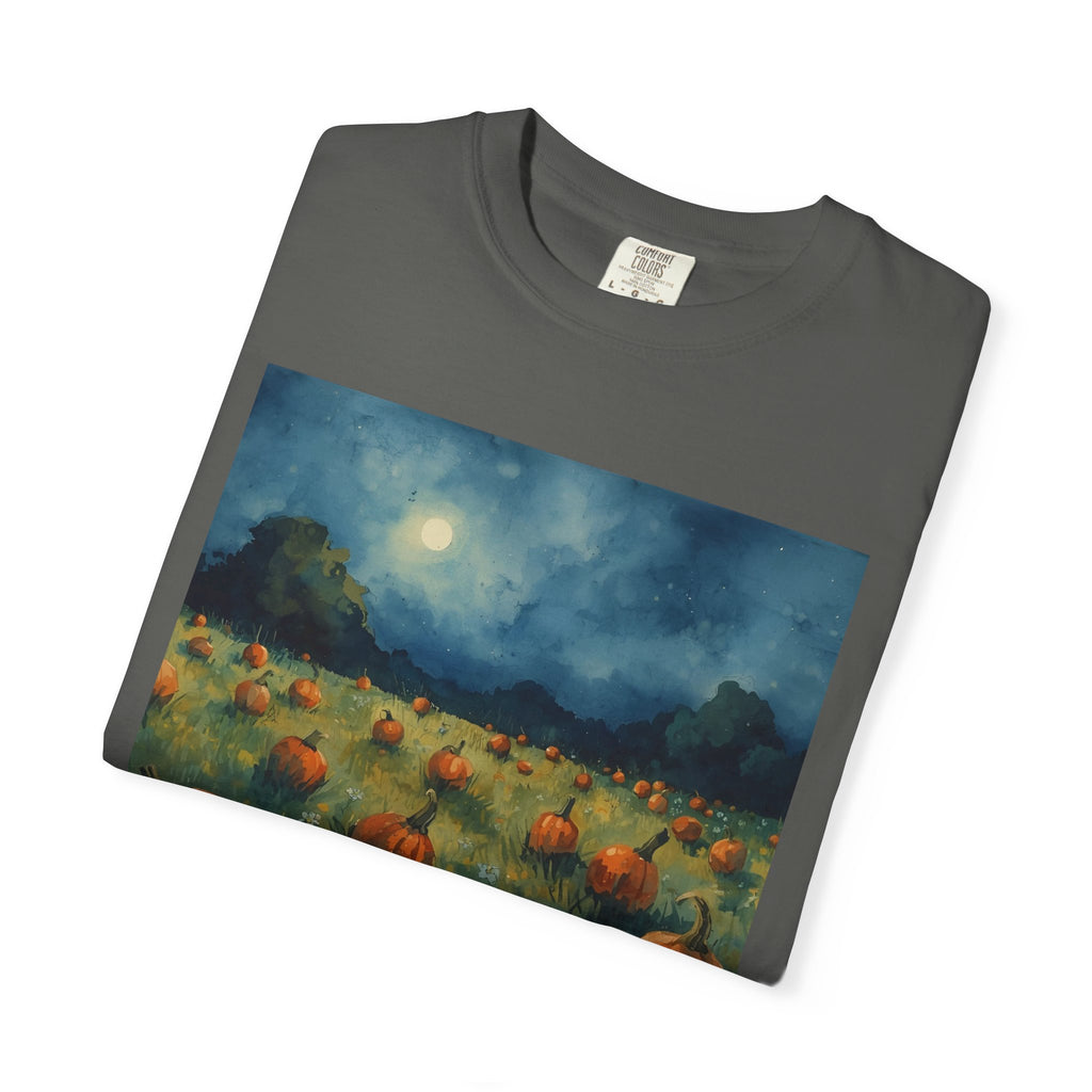 Autumn Pumpkin Field T-shirt | Unisex Fall Tee, Cozy Graphic Shirt, Halloween Gift, Harvest Fashion, Seasonal Wear, Pumpkin Lovers