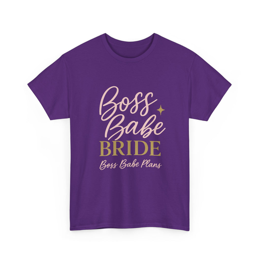 Boss Babe Plans Bride Tee - Unisex Heavy Cotton T-Shirt for Future Brides