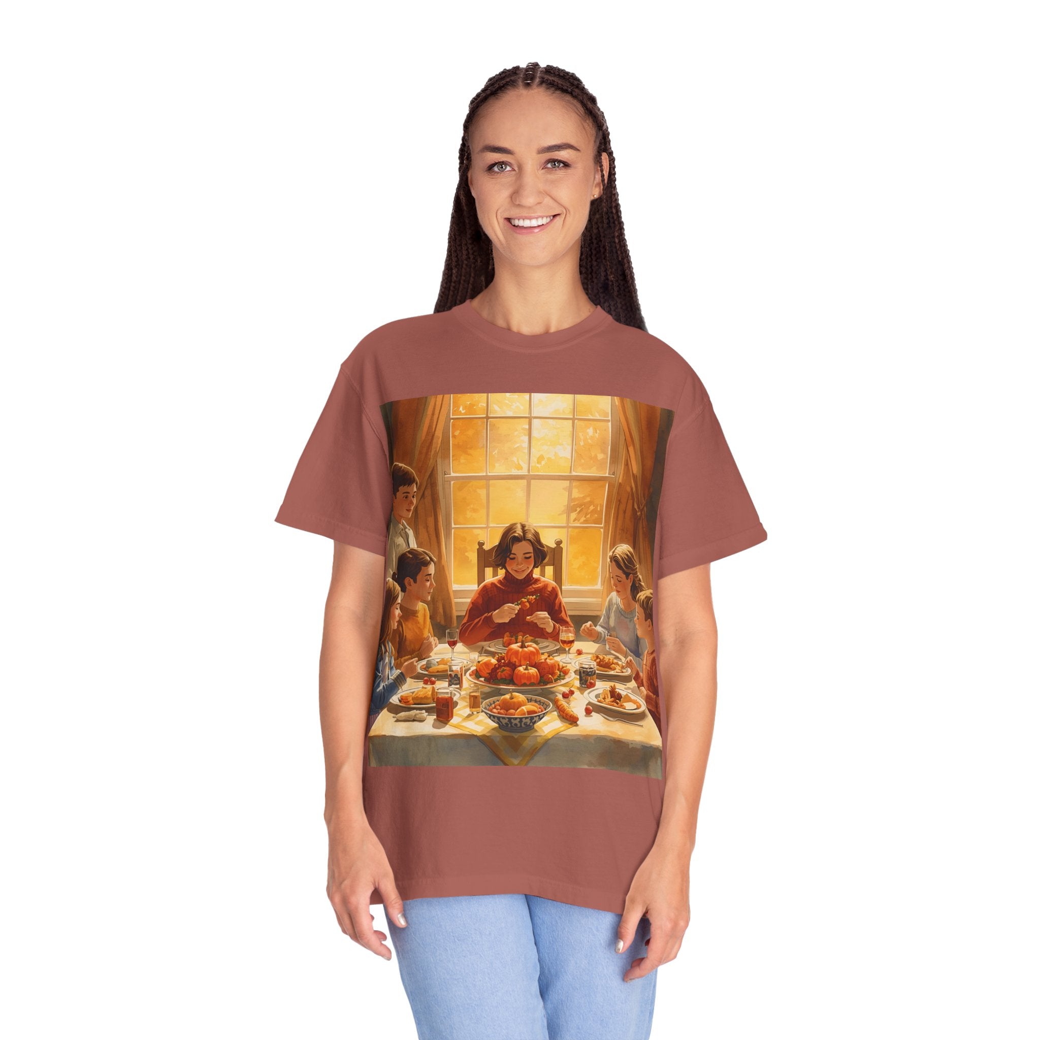 Thankful Family Dinner Unisex T-shirt, Family Gathering Shirt, Festive Apparel, Casual Wear, Fall Celebration Tee