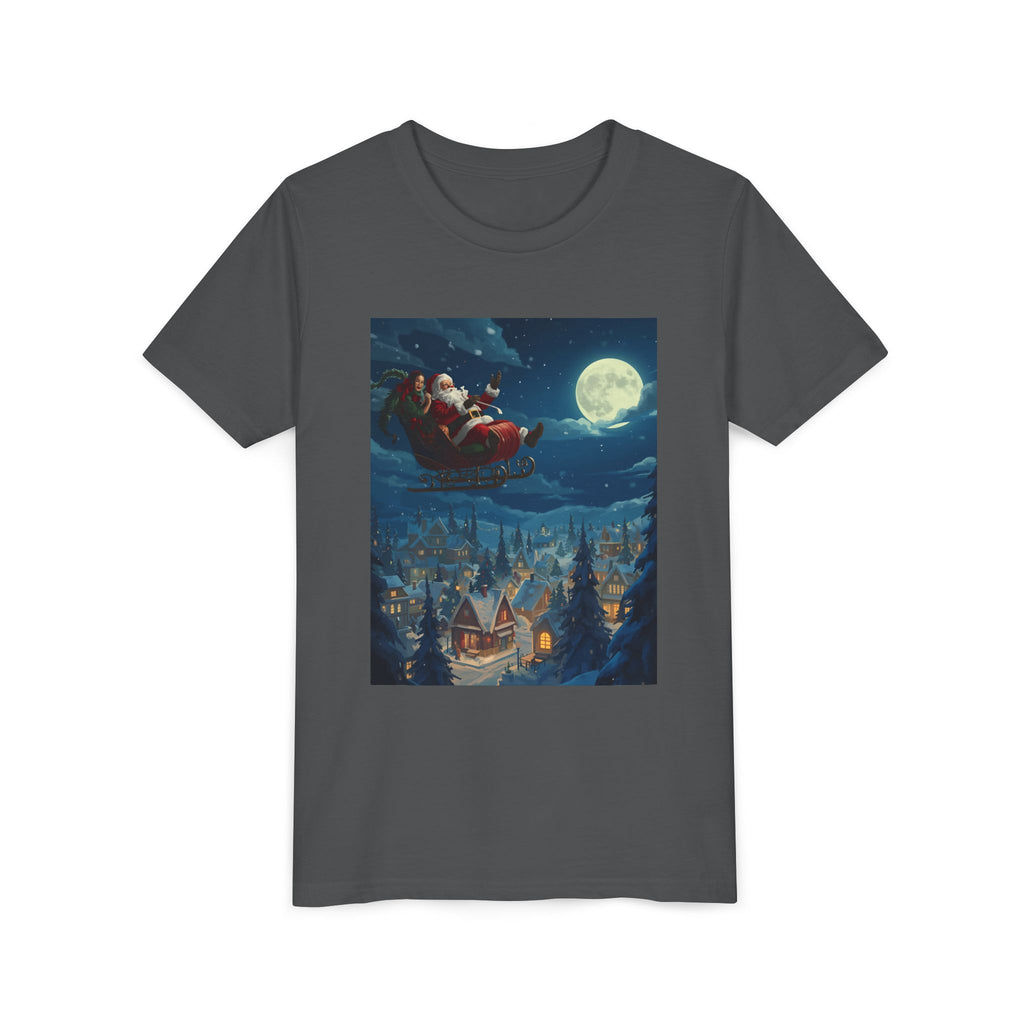 Christmas Santa Sleigh Youth Short Sleeve Tee
