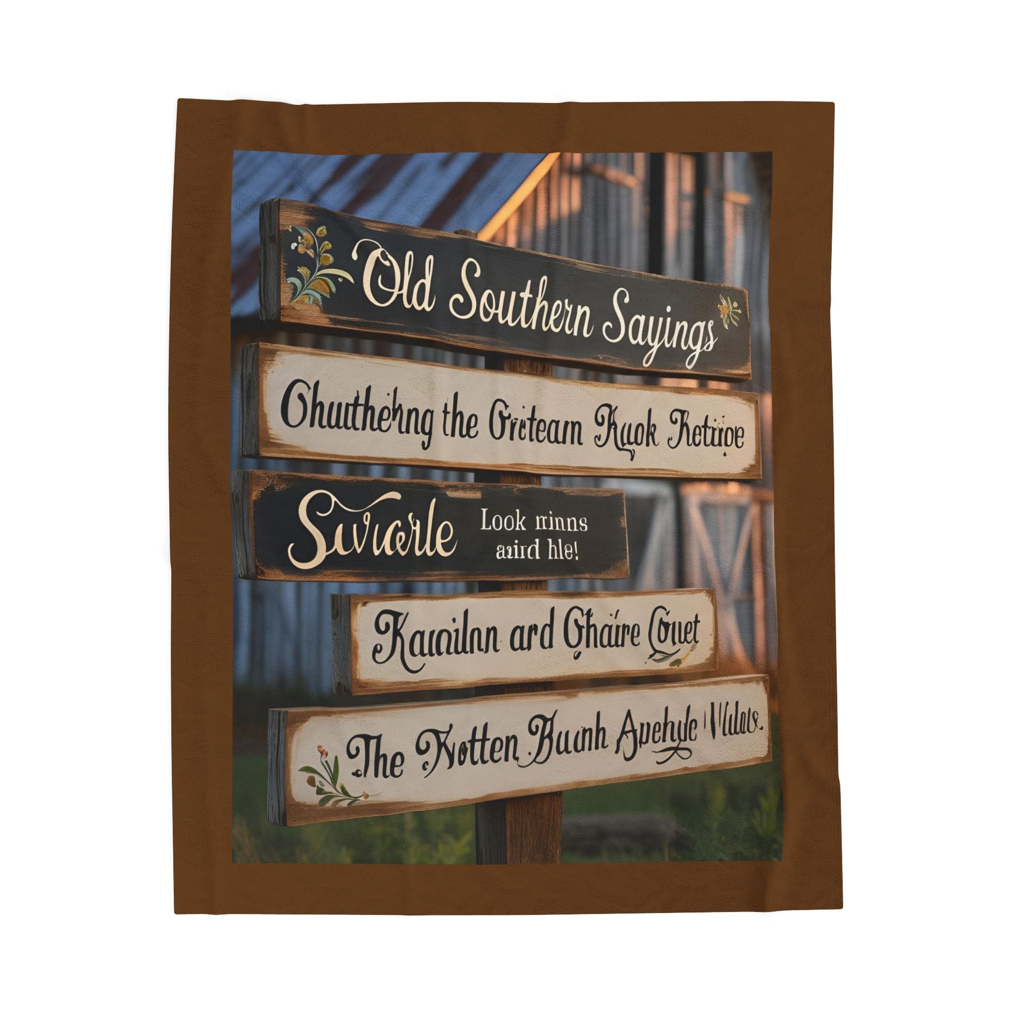 Cute Old Southern Saying Velveteen Plush Blanket