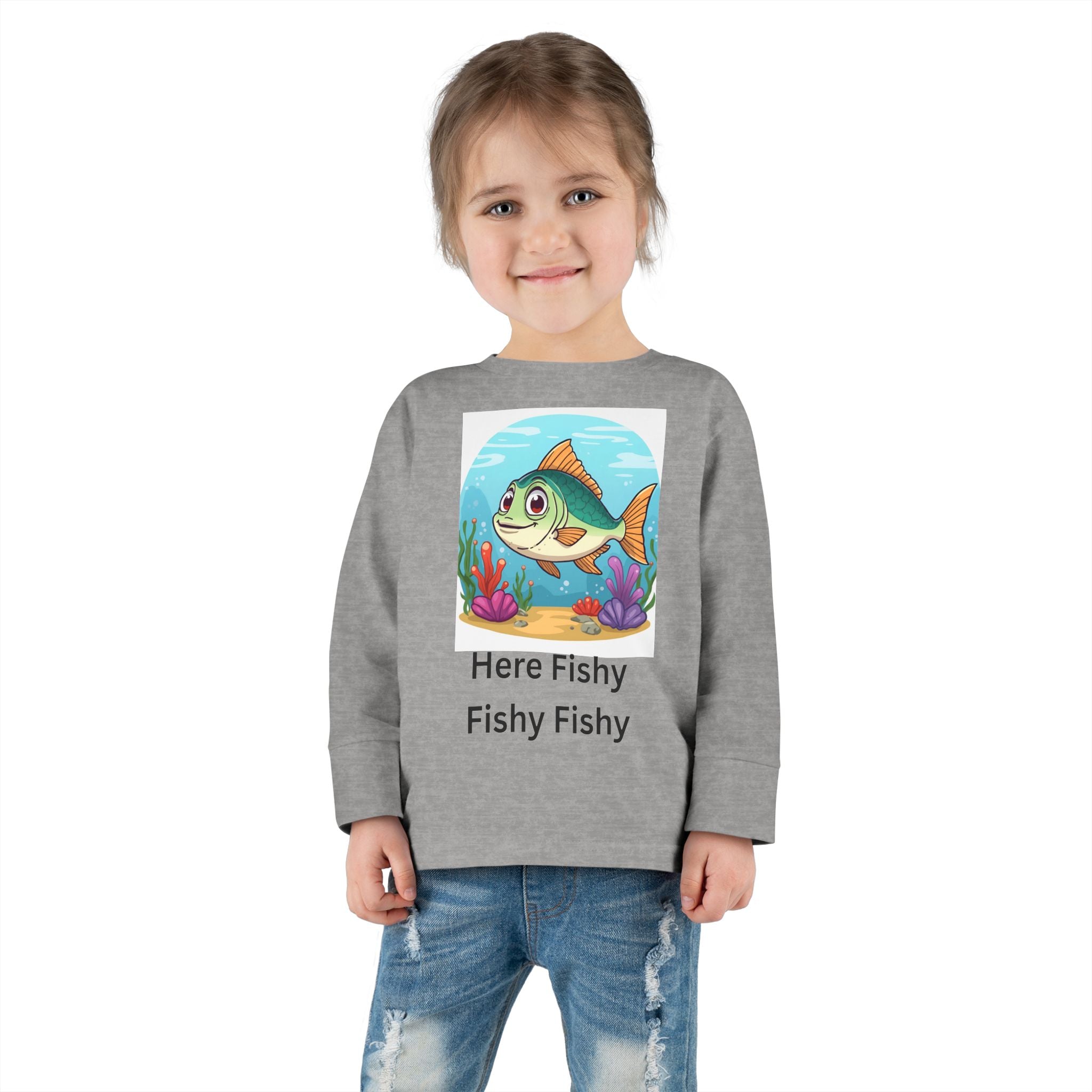 Here Fishy Fishy Fishy Toddler Long Sleeve Tee