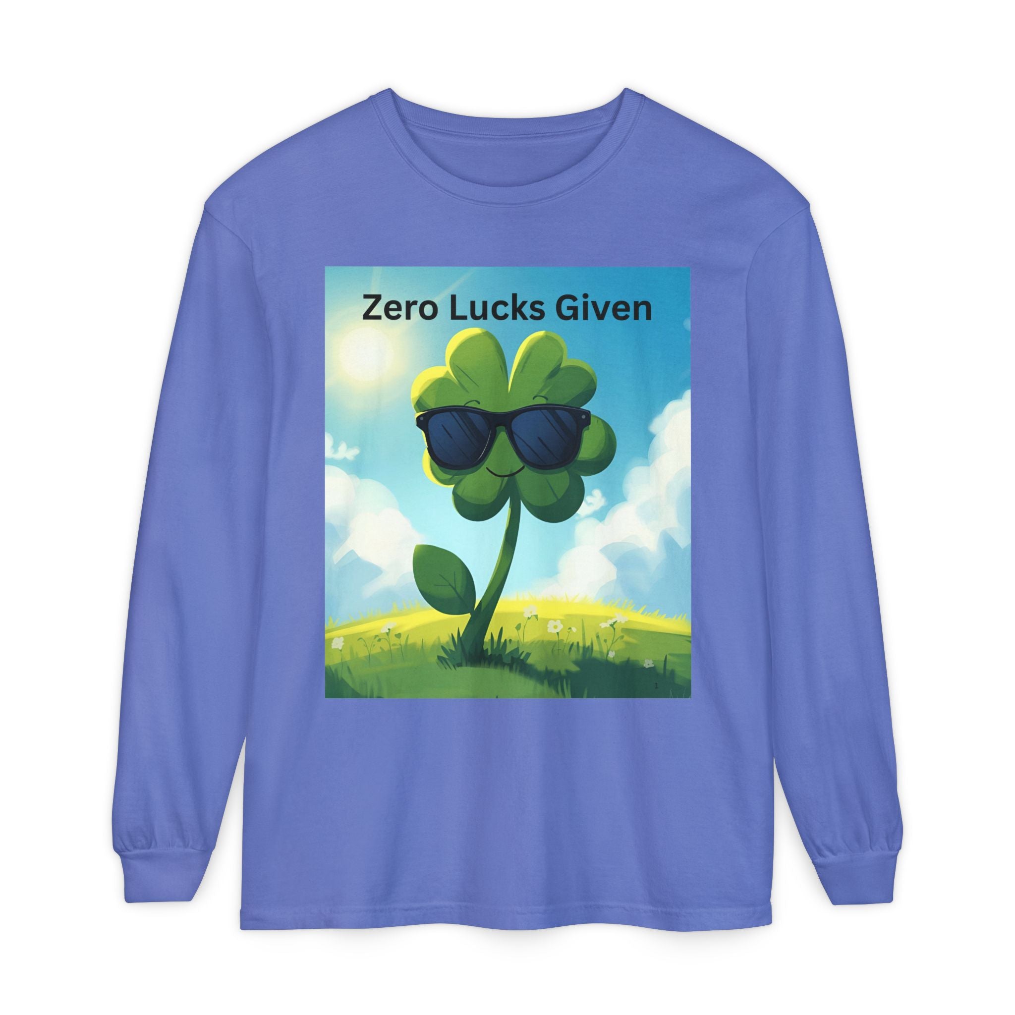 Zero Lucks Given Unisex Garment-dyed Long Sleeve T-Shirt