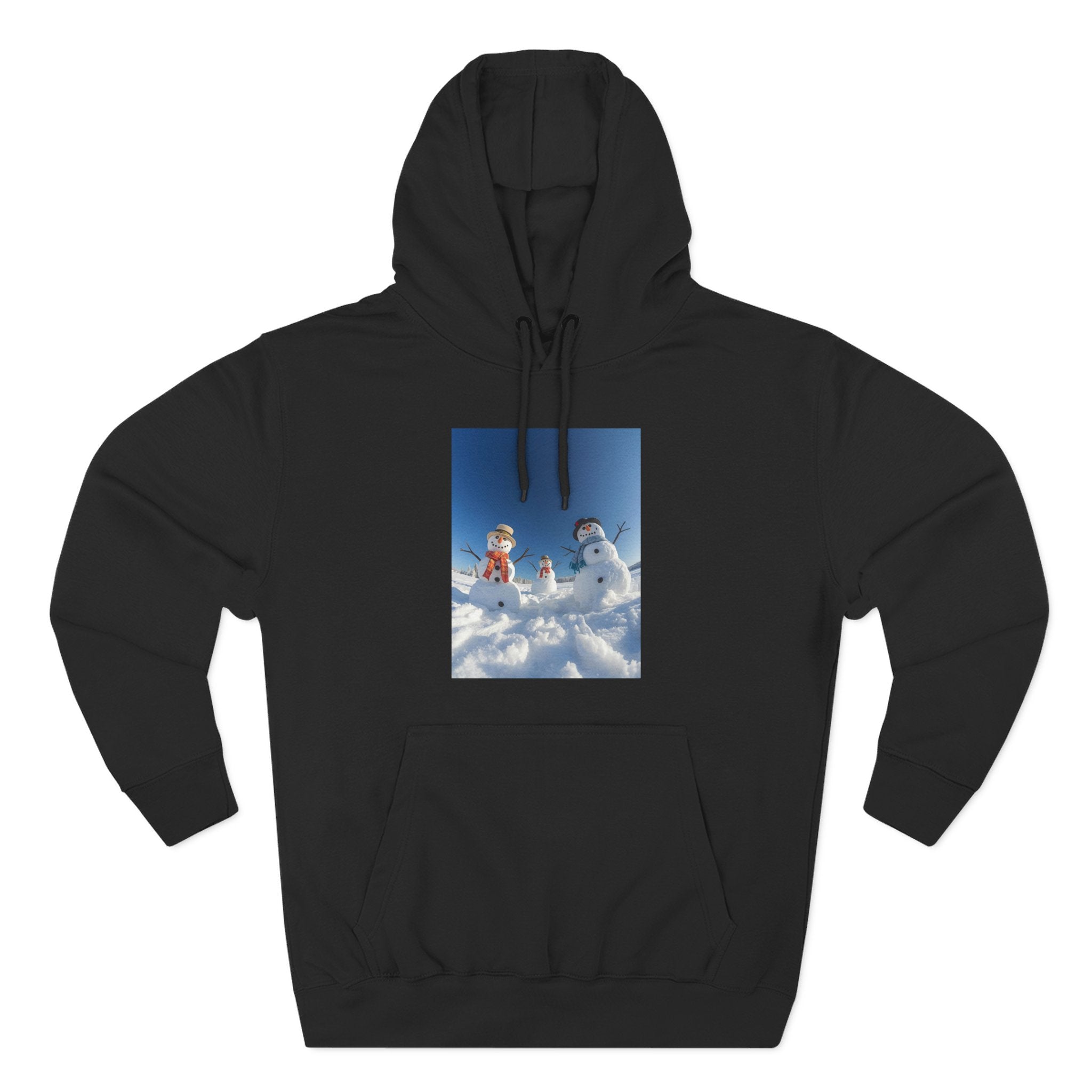 Cozy Fleece Hoodie with Fun Snowmen Design, Winter Wear, Gift for Christmas, Birthday Present, Casual Outfit, Hoodie for Snow Lovers