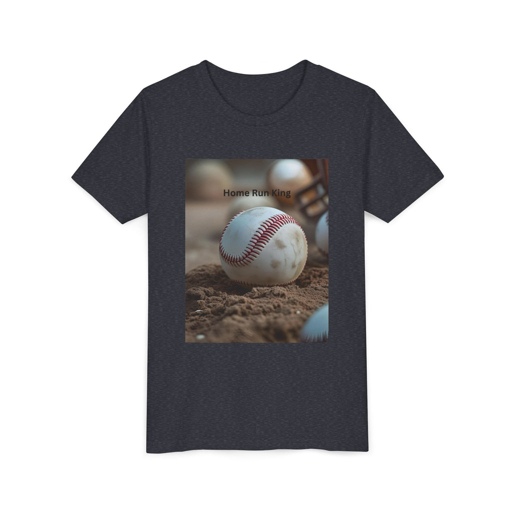 Home Run King Youth Tee, Baseball Shirt, Kids Sports Apparel, Gift for Young Athletes, Perfect for Birthdays, Sports Events, Team Spirit
