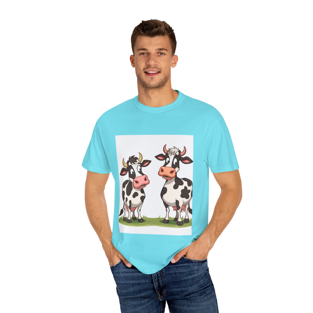 Cute Cows Unisex T-Shirt, Cute Cow Graphic Tee, Animal Lover Gift, Casual Wear, Birthday Present, Fun Farm Shirt